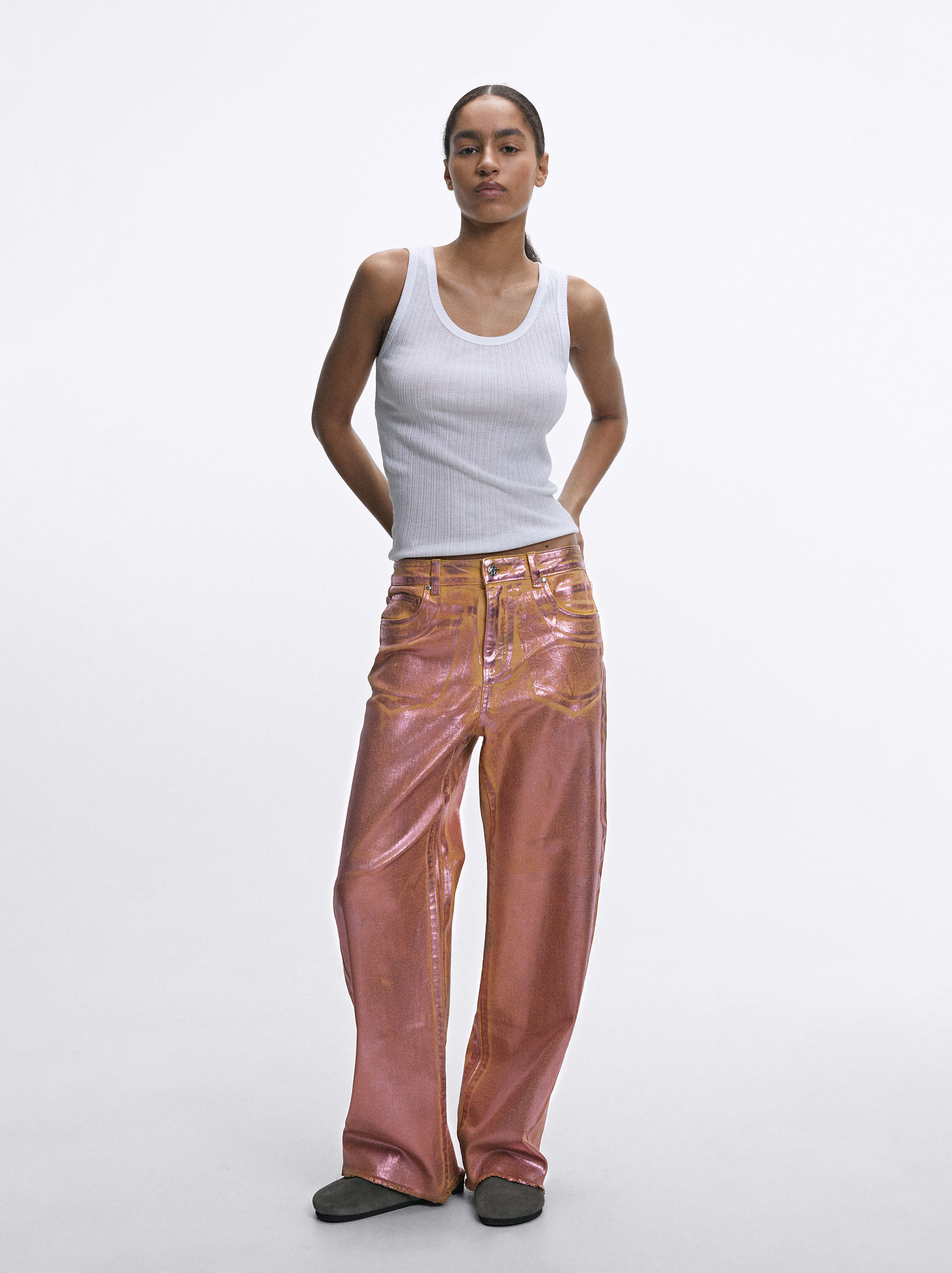 Pantalon vaquero online amarillo