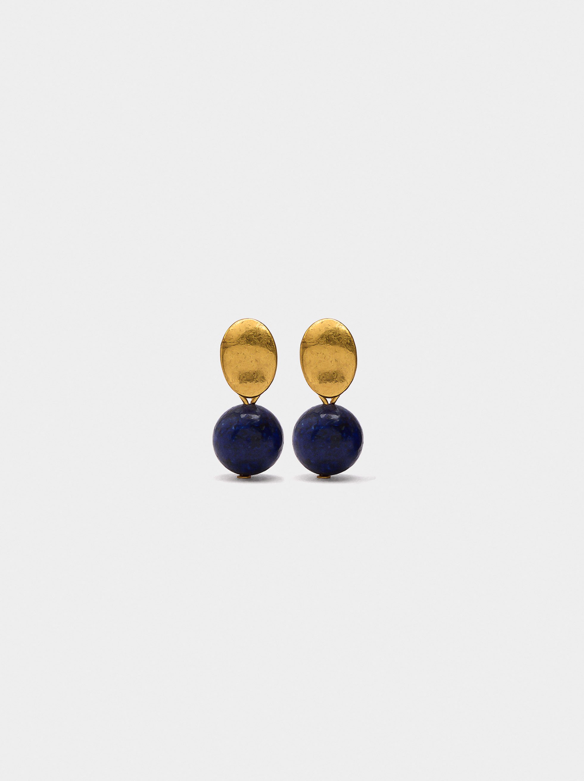 Short earrings with stone image number 0.0