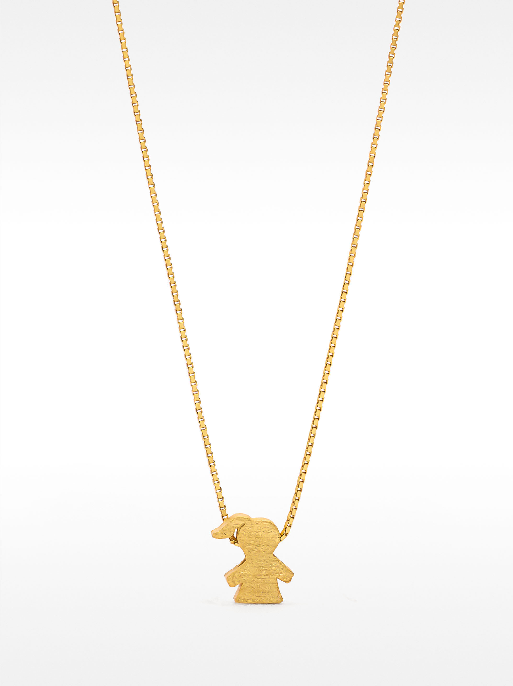 Short necklace with girl charm - 925 sterling silver