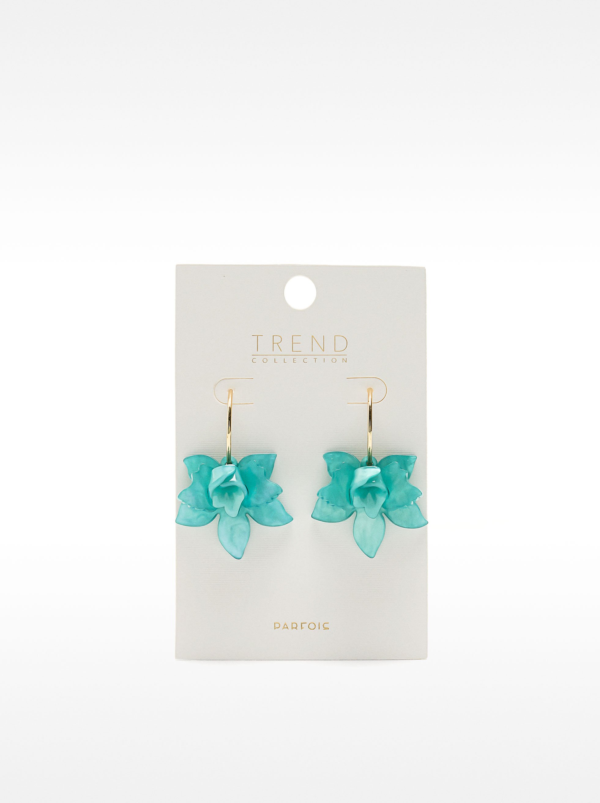 Open hoop earrings with maxi flower image number 3.0