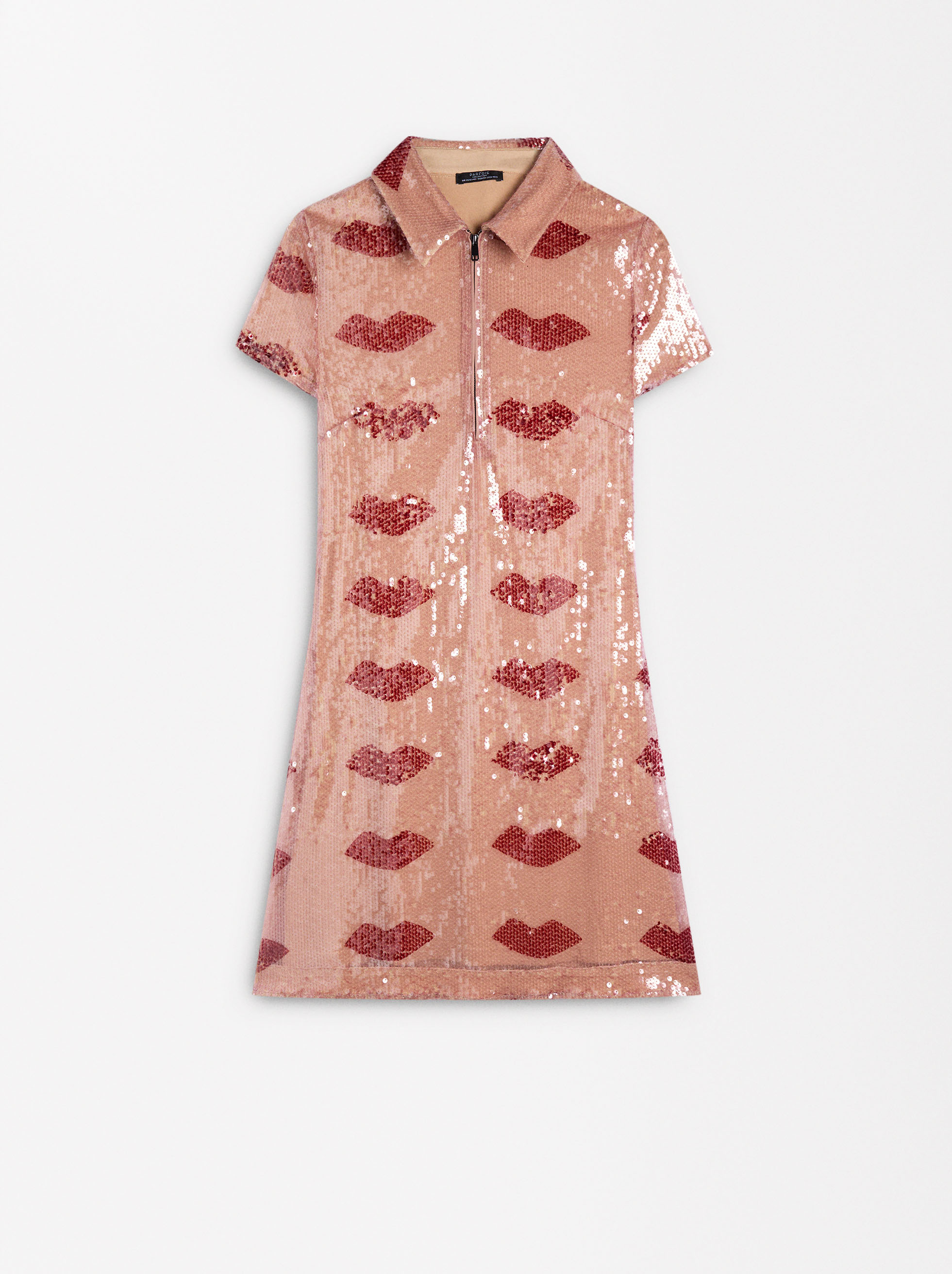 Printed dress with sequins image number 5.0