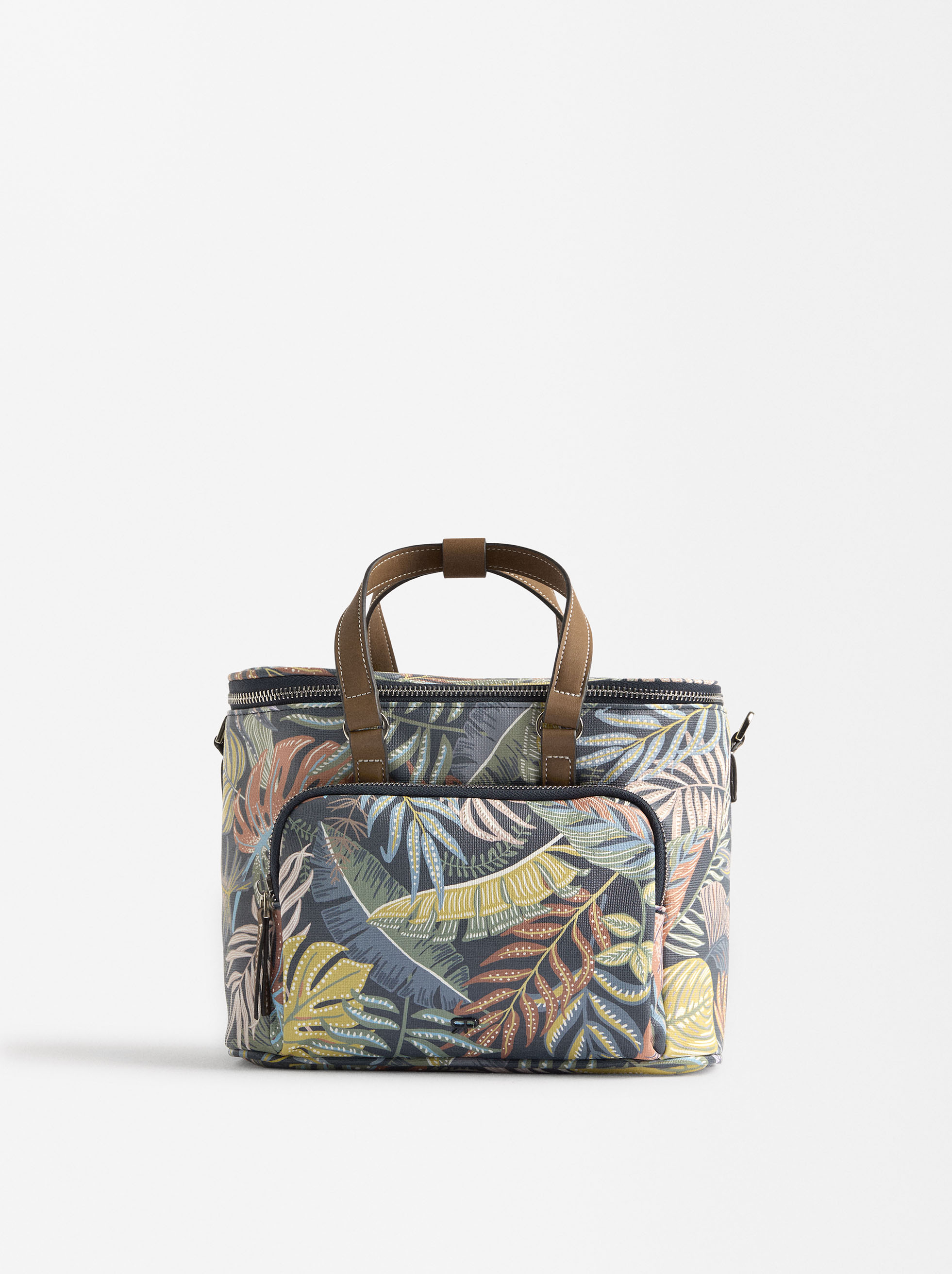 Bolsa Porta Alimentos Estampada Efecto Nylon Azul Marino Parfois