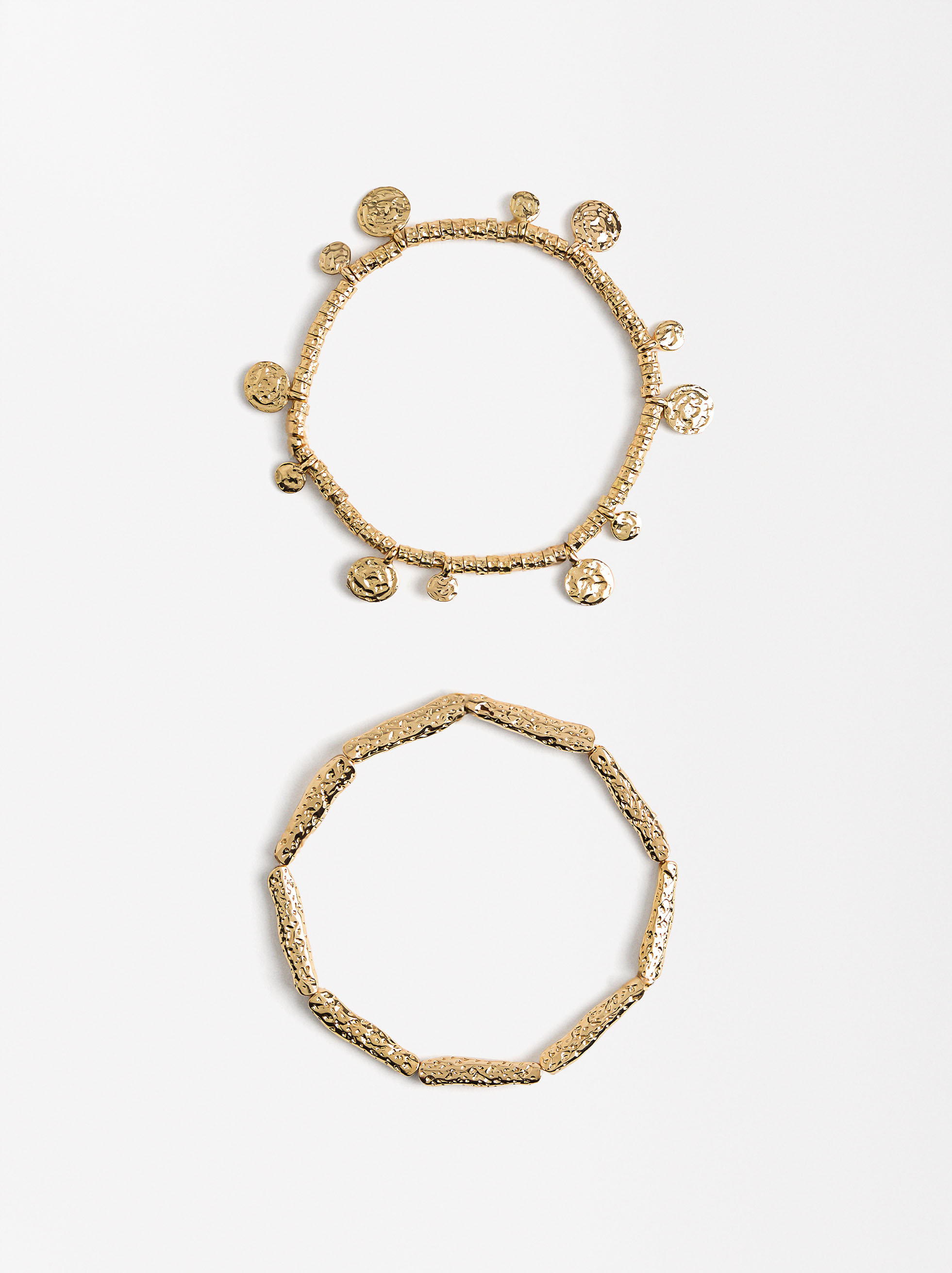 Set of elastic bracelets, Golden, hi-res