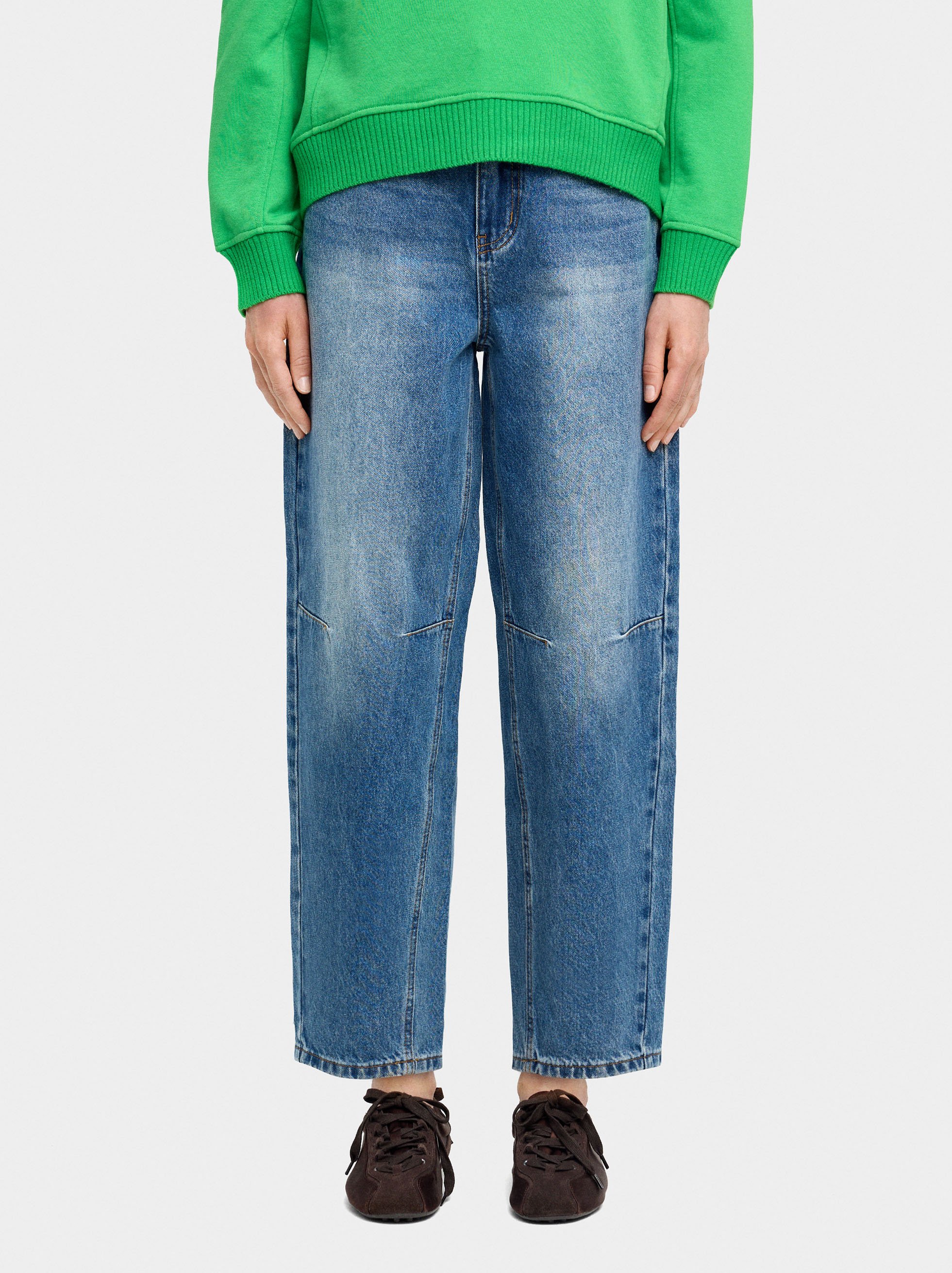 Washed effect denim trousers image number 1.0