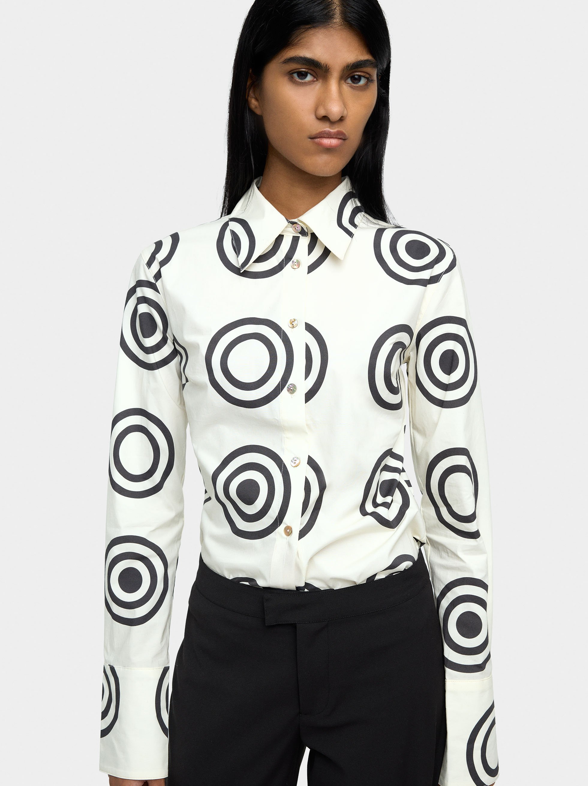 Cotton shirt with circles image number 2.0