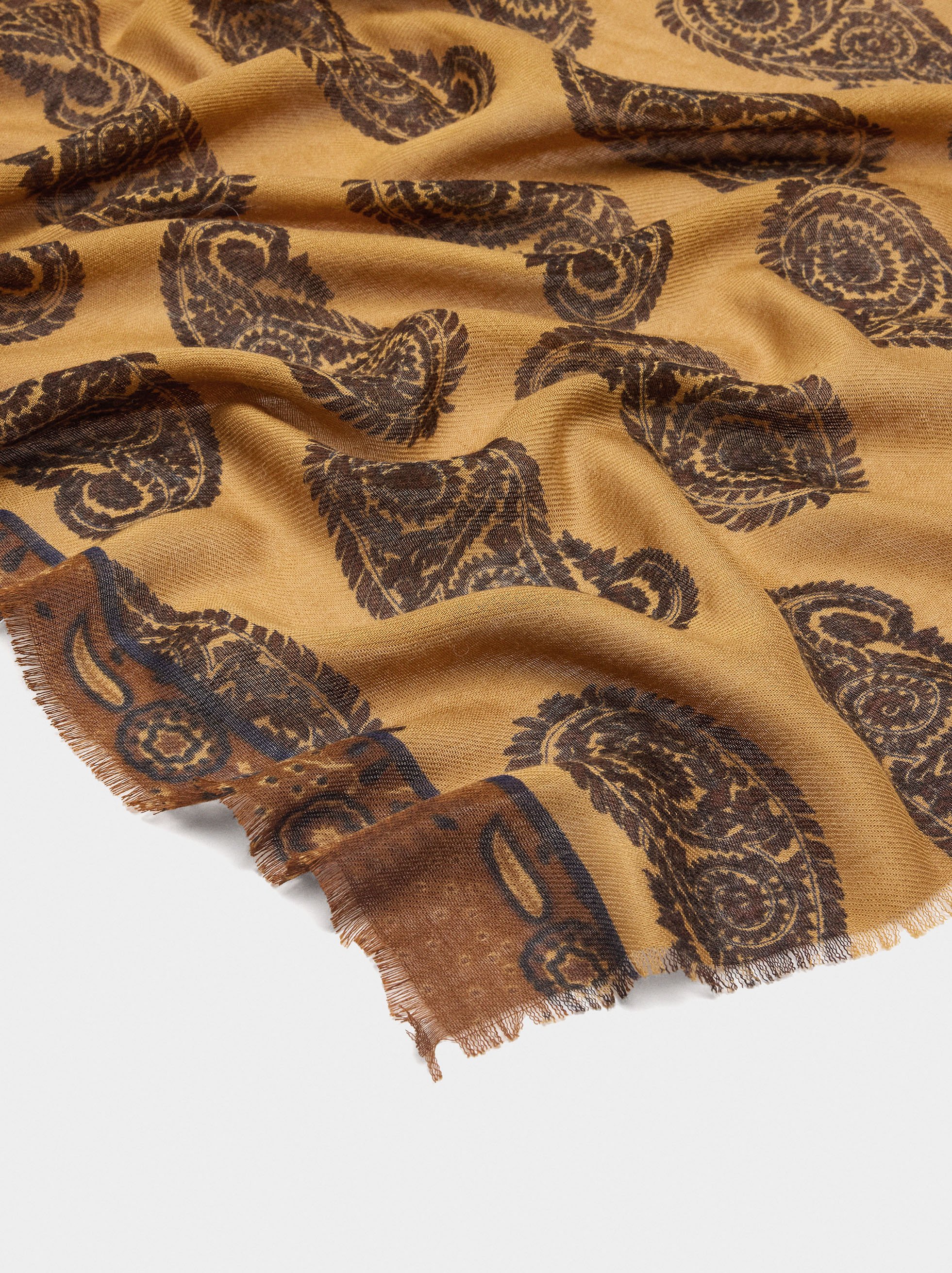 Printed scarf with wool blend image number 2.0