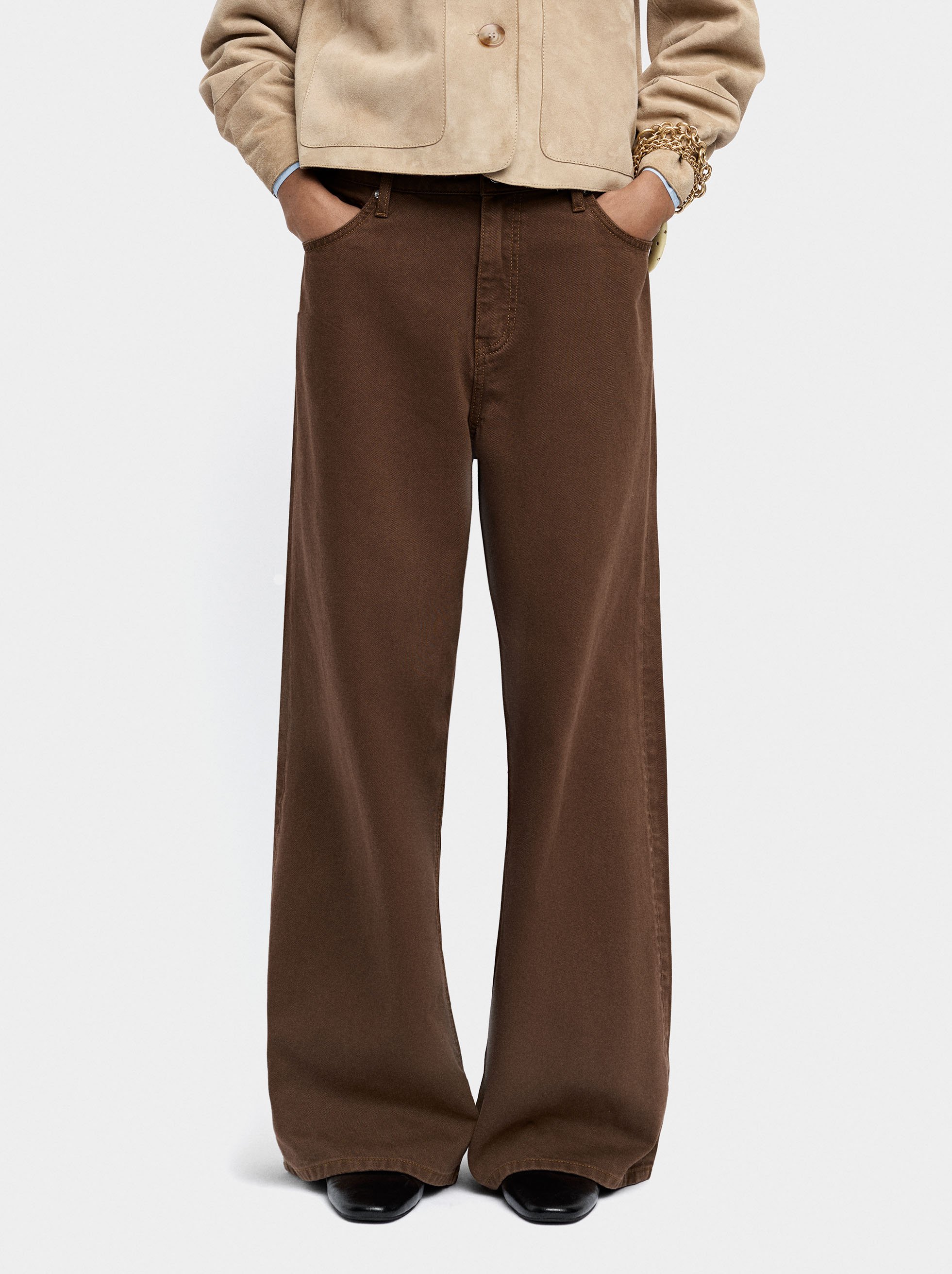 100% cotton denim trousers image number 1.0