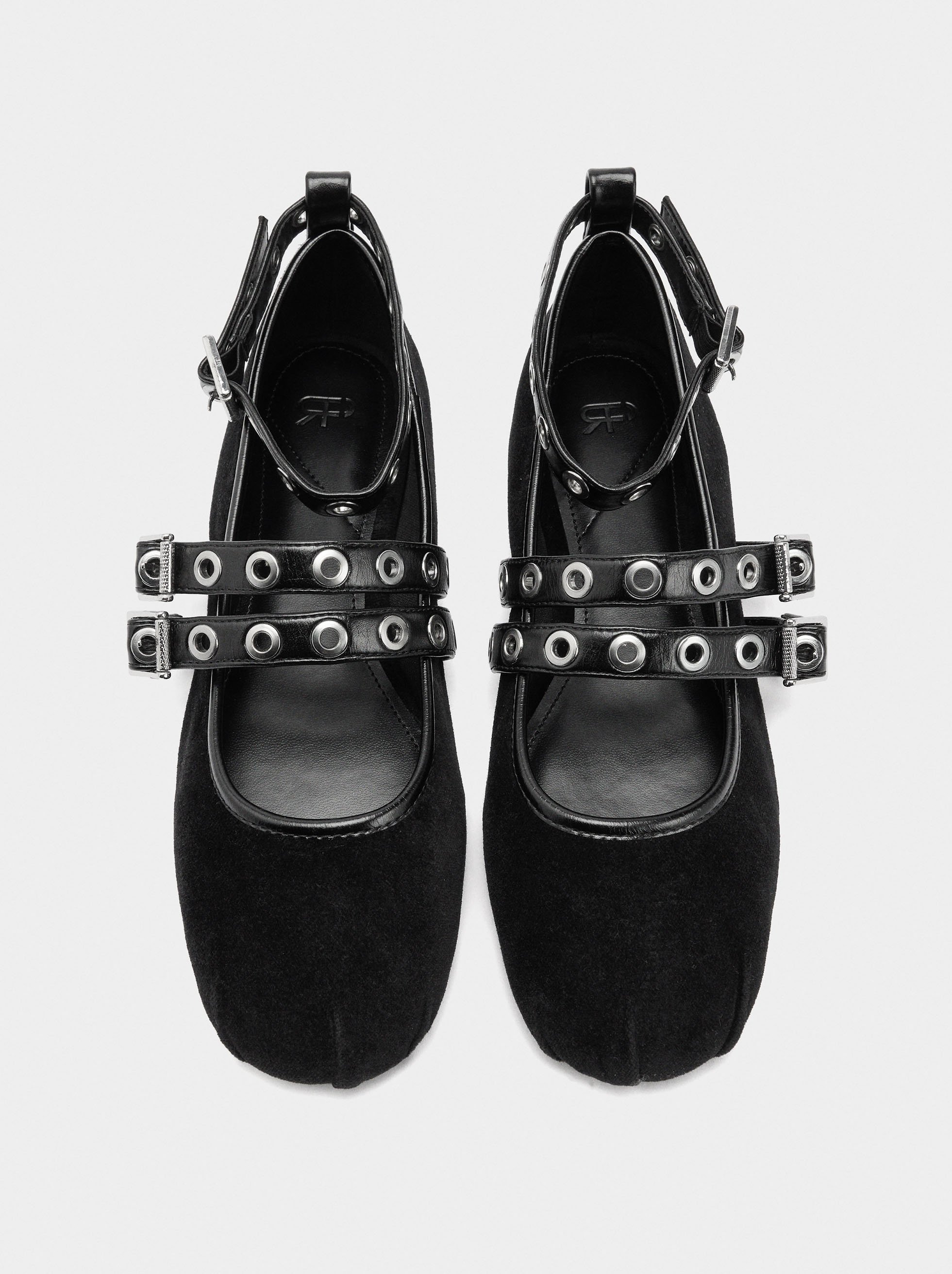 Ballet flats with straps and studs image number 0.0