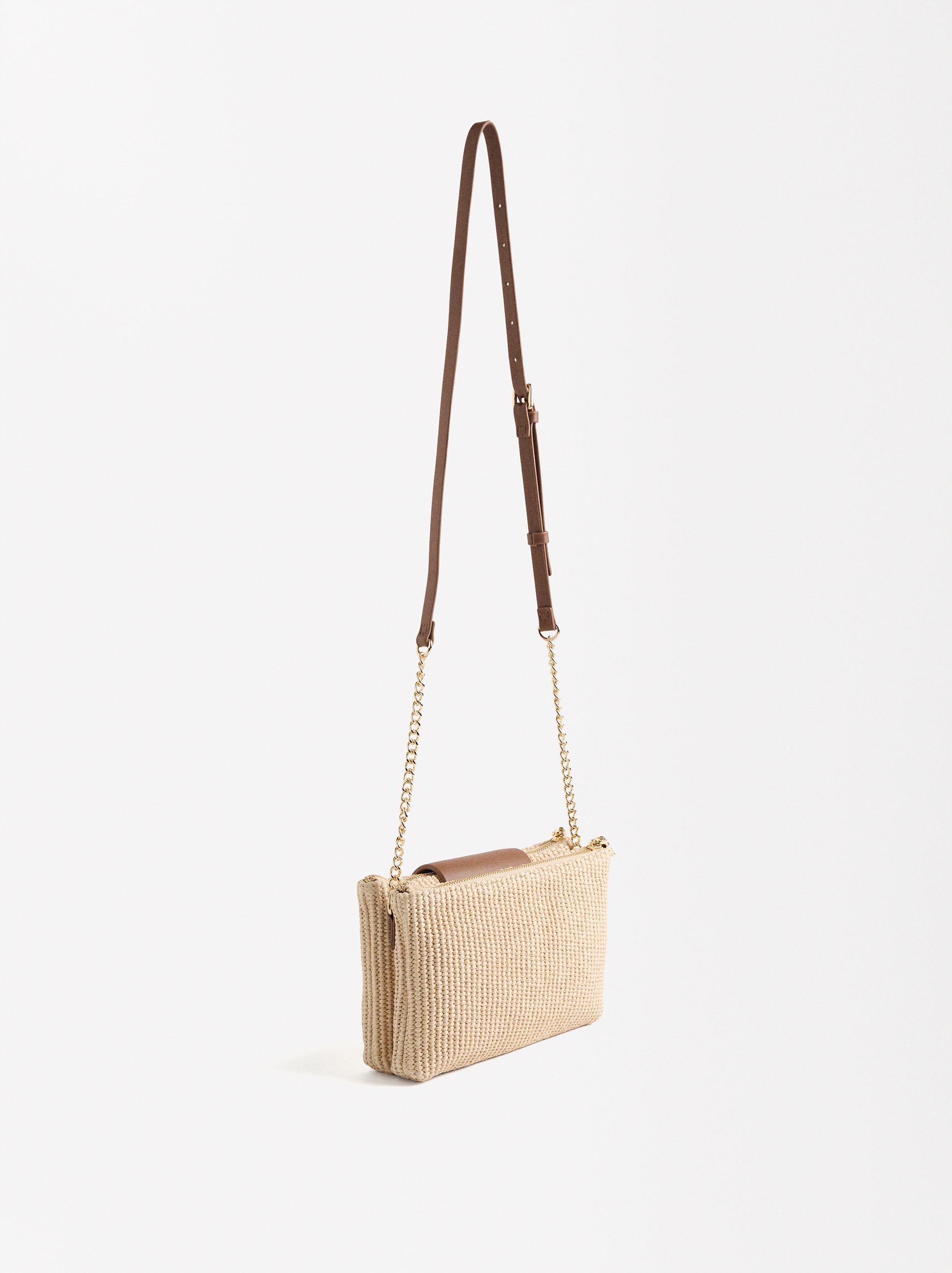 Straw effect crossbody bag image number 2.0