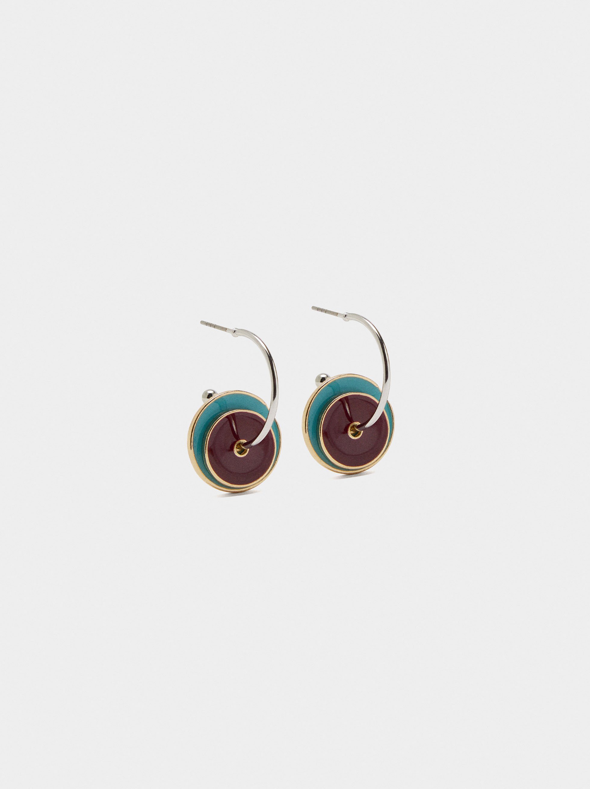 Hoop earrings with enamel image number 0.0