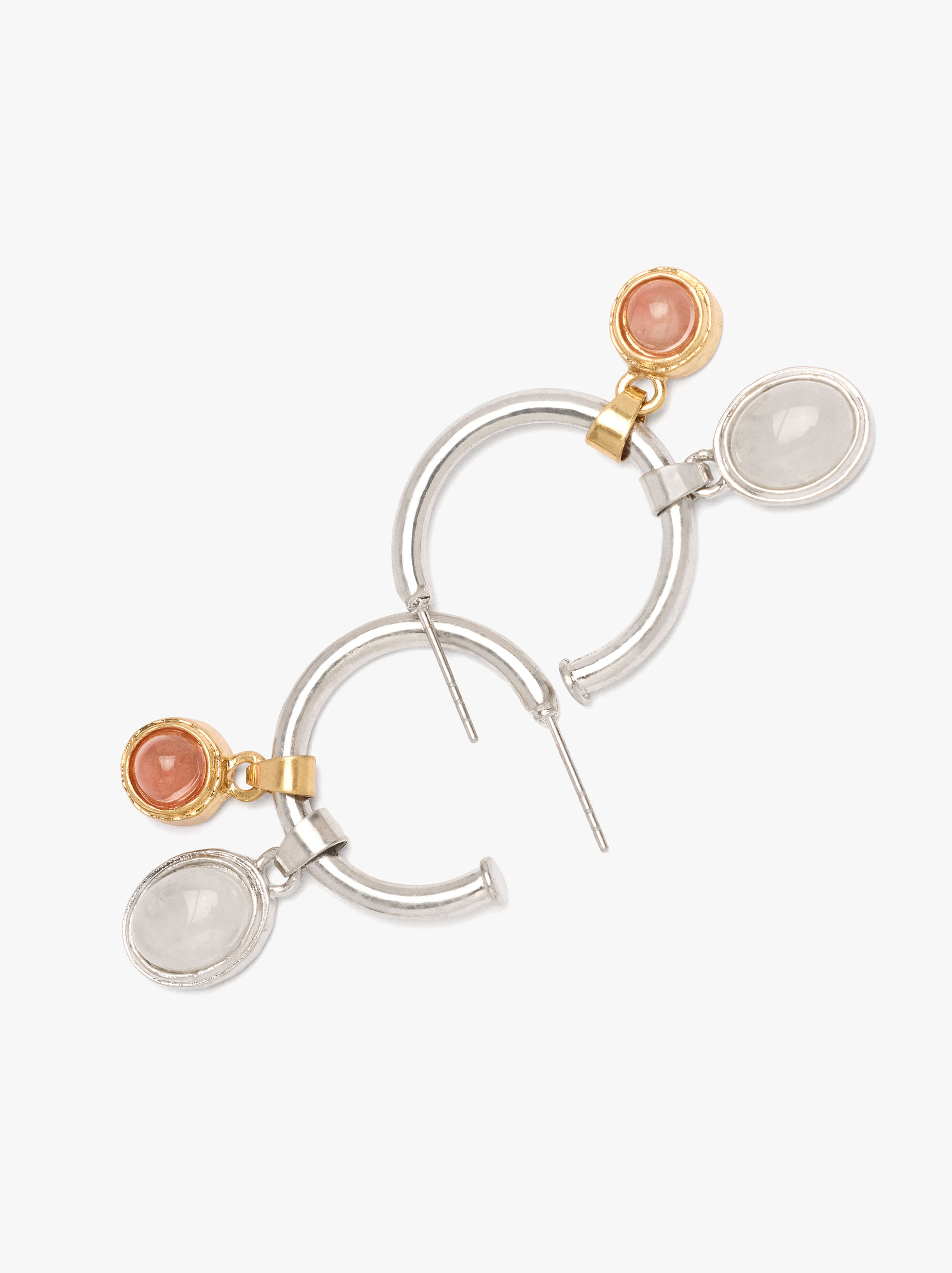 Pendientes de aro con piedras image number 1.0