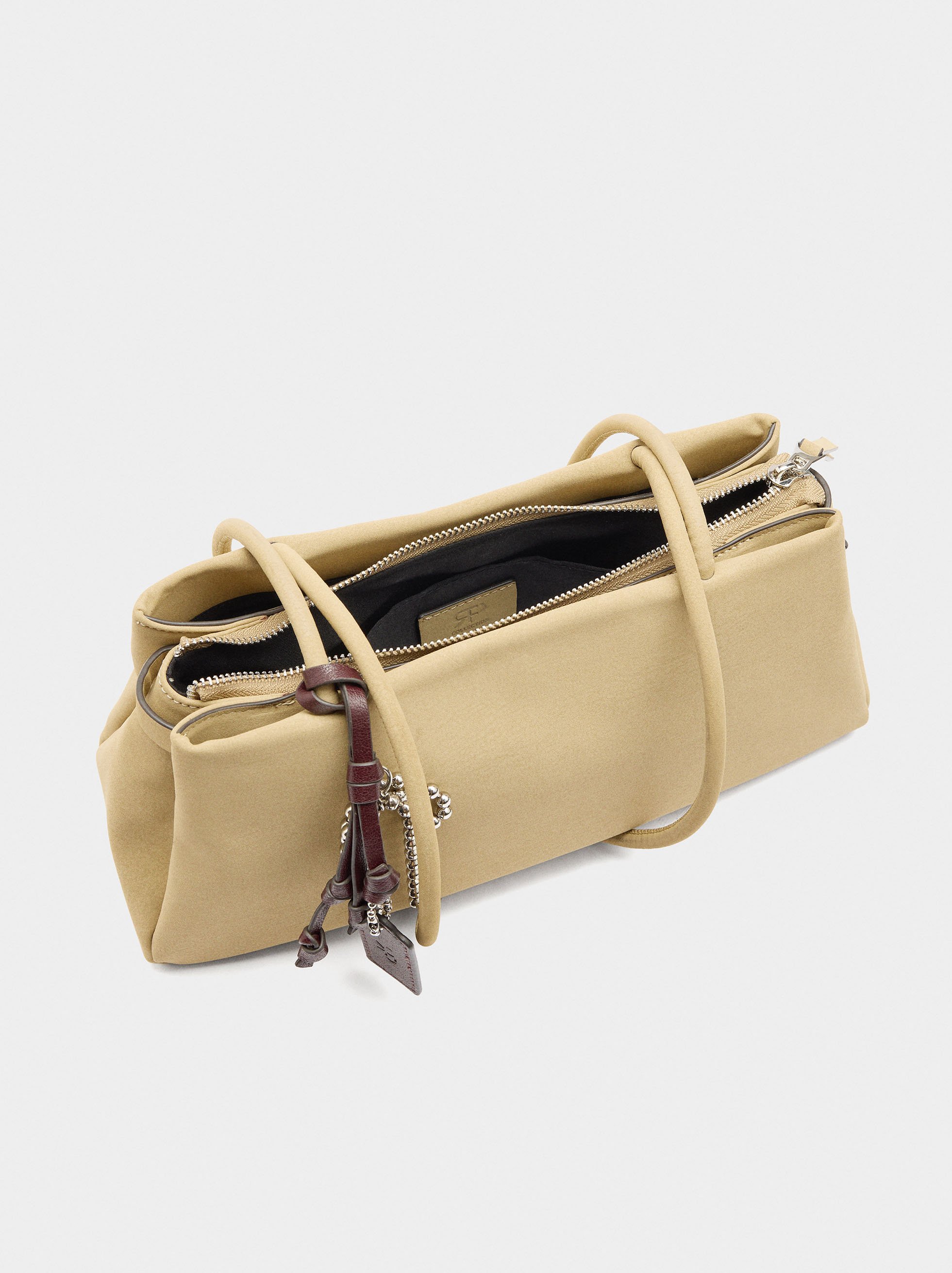 Leather-effect shoulder bag with pendant image number 4.0