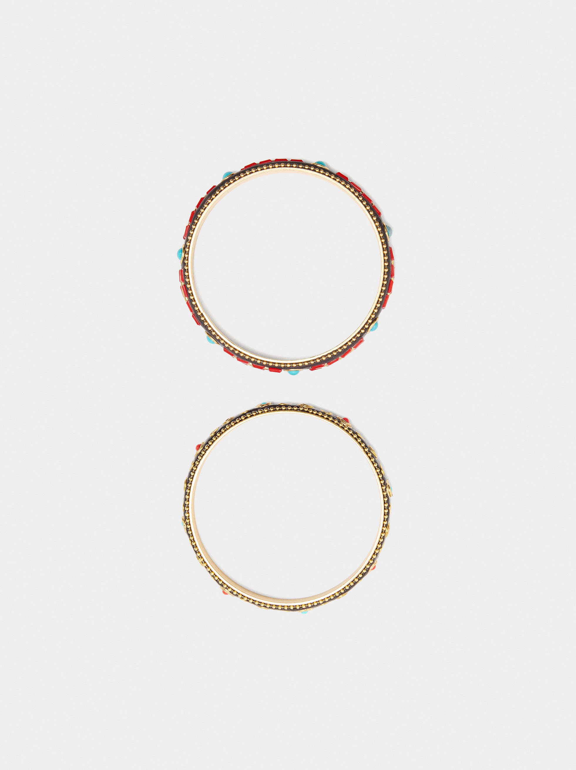 Set of rigid bracelets with colour details image number 2.0