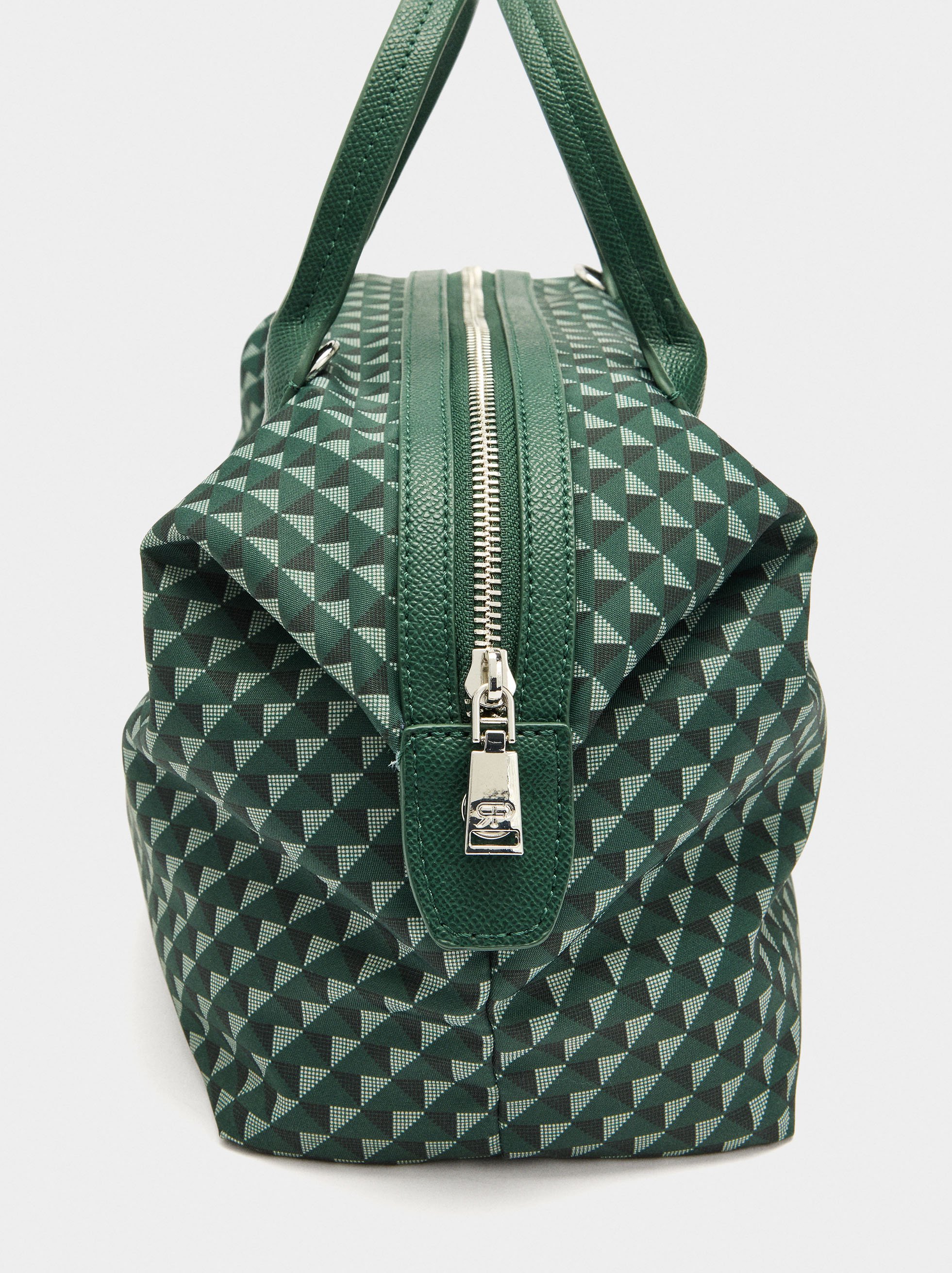 Printed nylon tote bag image number 3.0