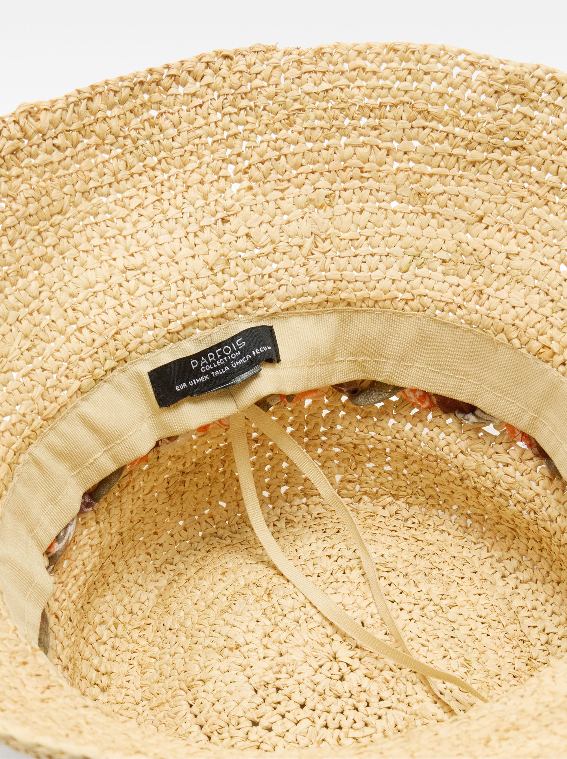 Straw effect bucket hat with ribbon image number 3.0