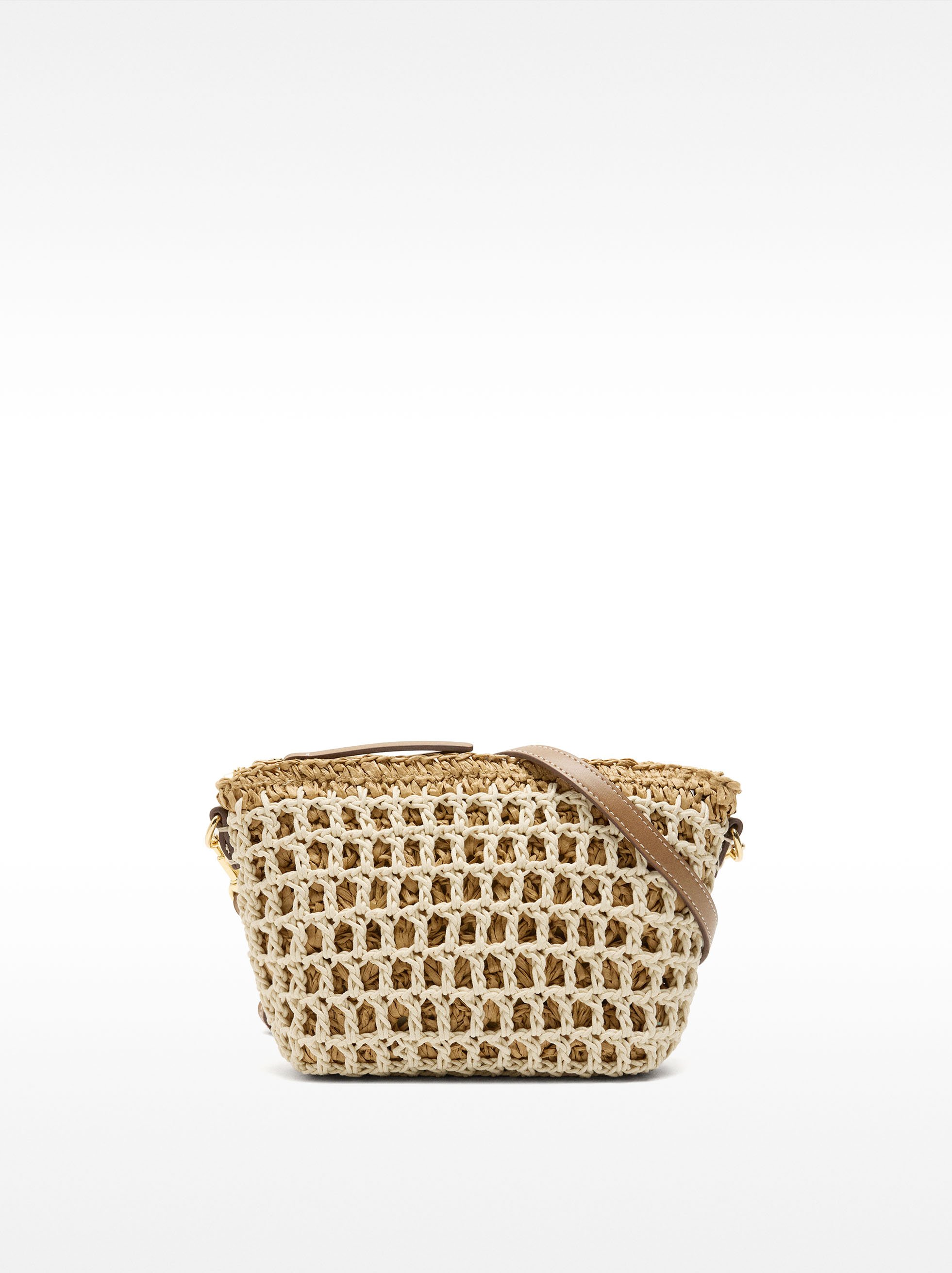 Braided crossbody bag with straw effect image number 0.0