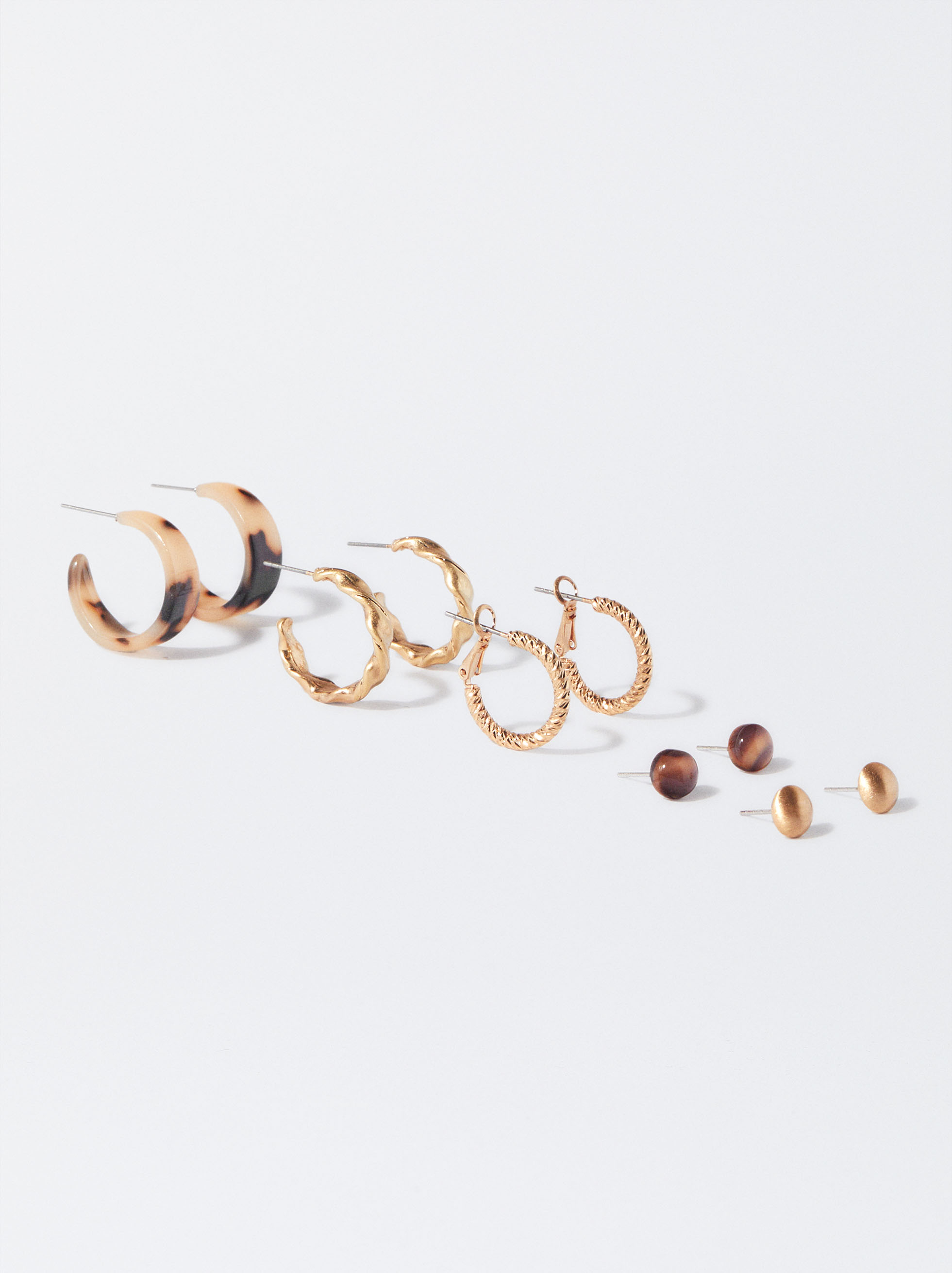 Set Of Hoop Earrings With Resin image number 0.0