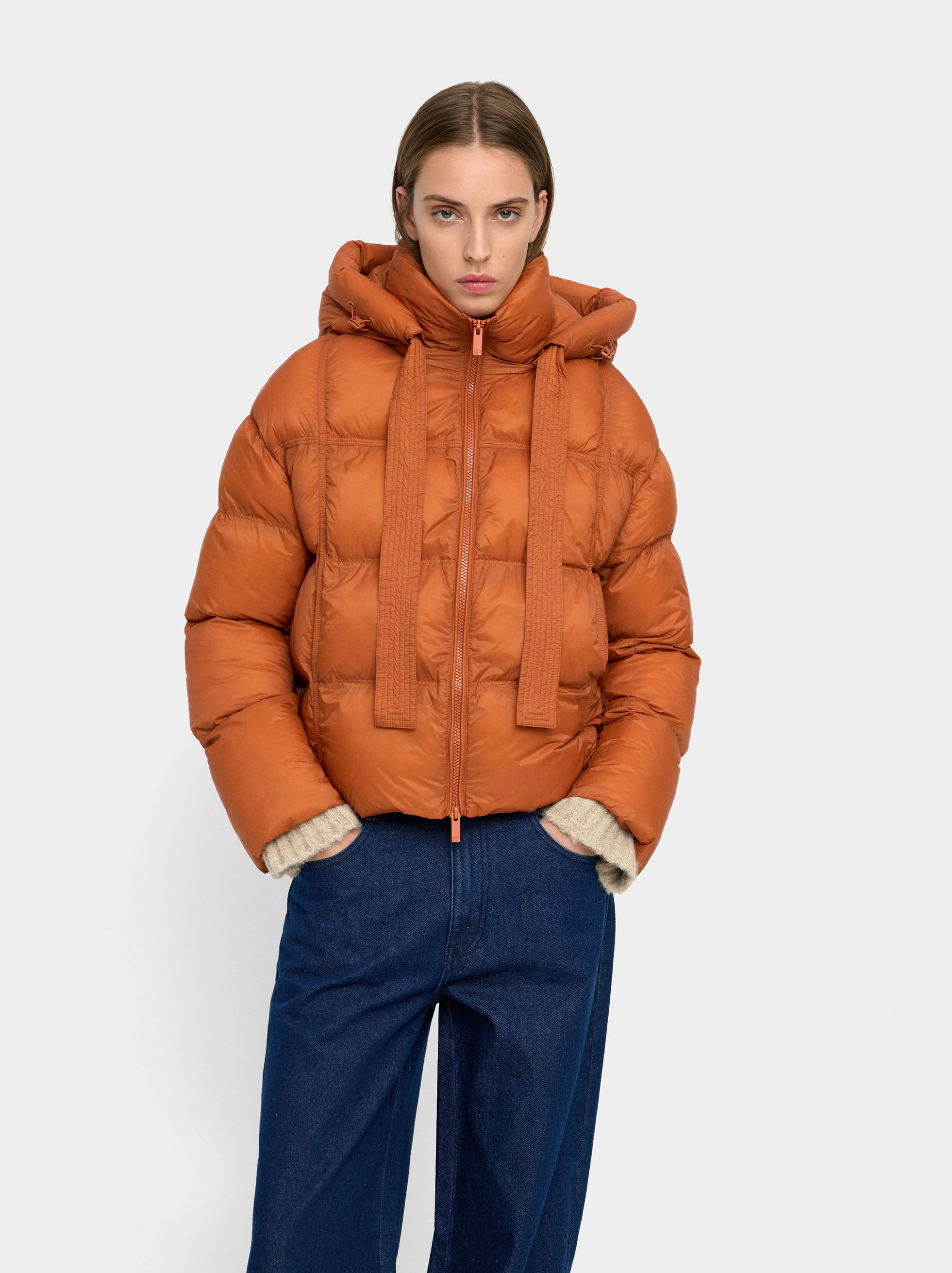 Quilted coat with removable hood image number 1.0
