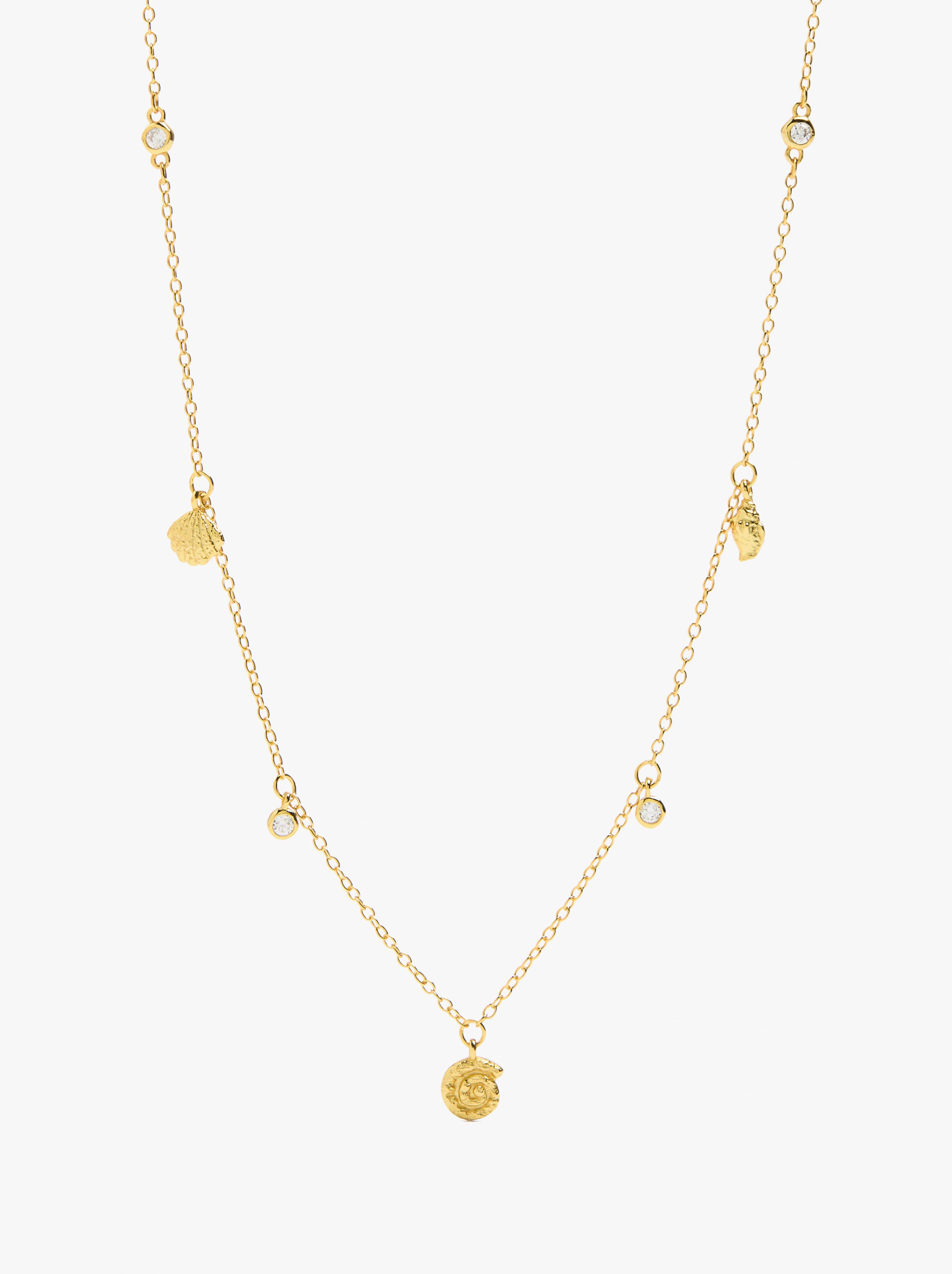 Collar con circonitas ba&ntilde;o de oro 18k - plata de ley 925 image number 0.0