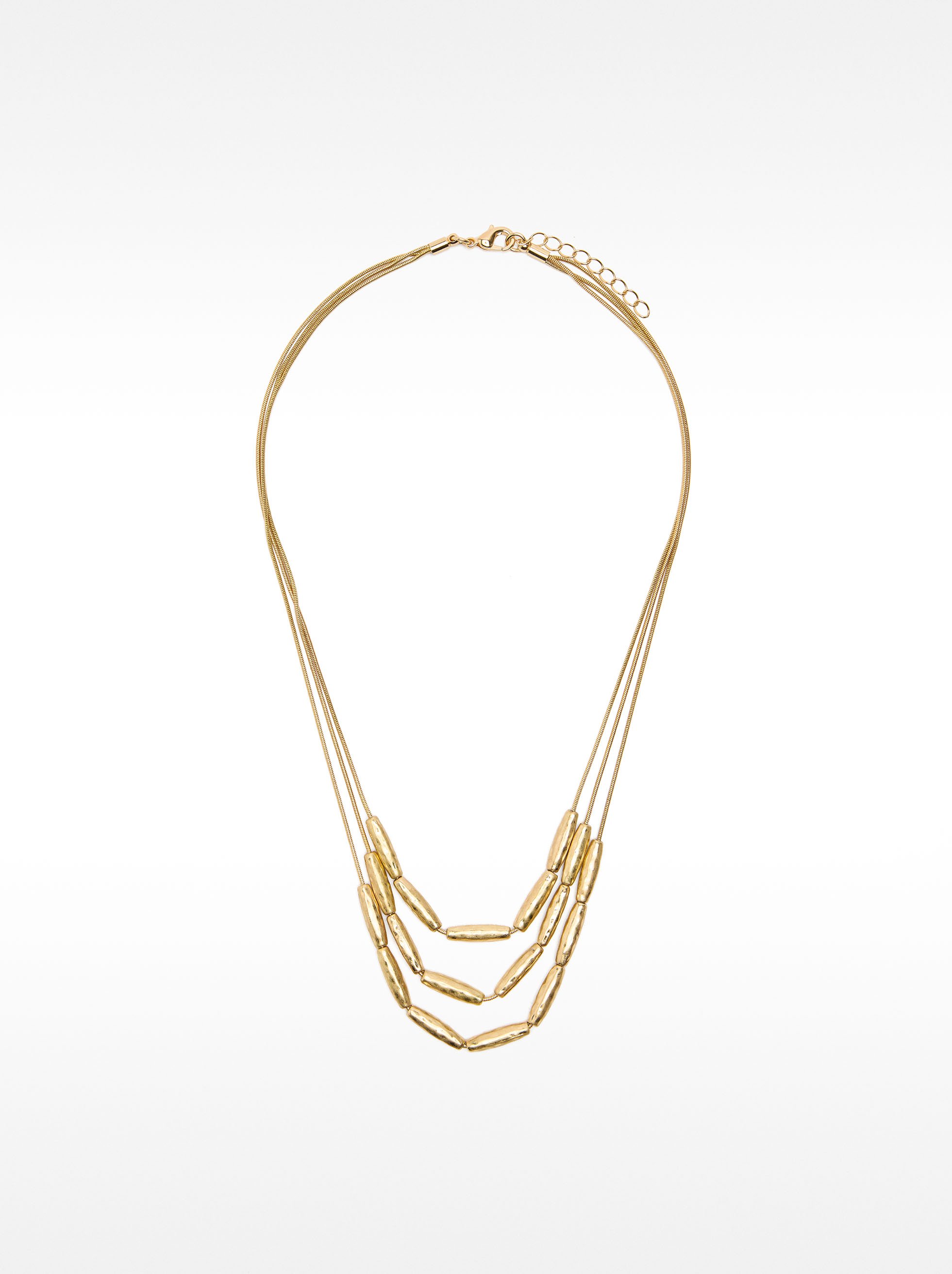 Triple necklace with metallic details image number 0.0