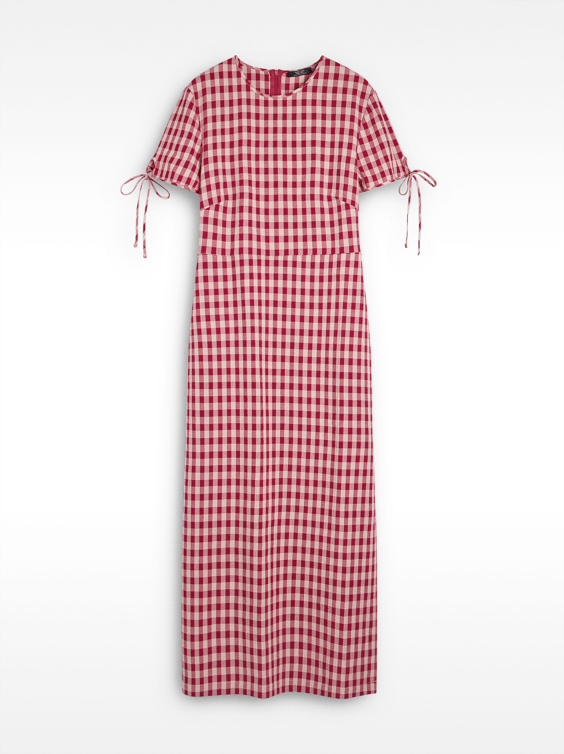 Midi printed vichy dress image number 4.0