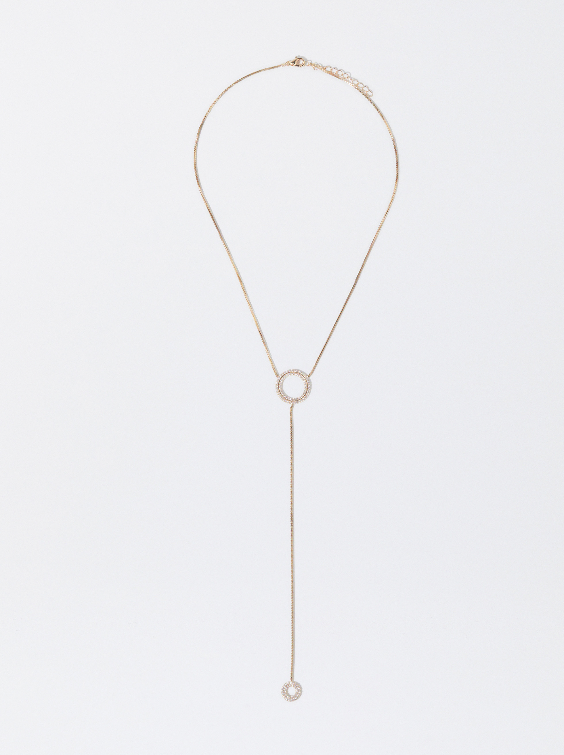Golden Necklace With Zirconia image number 0.0