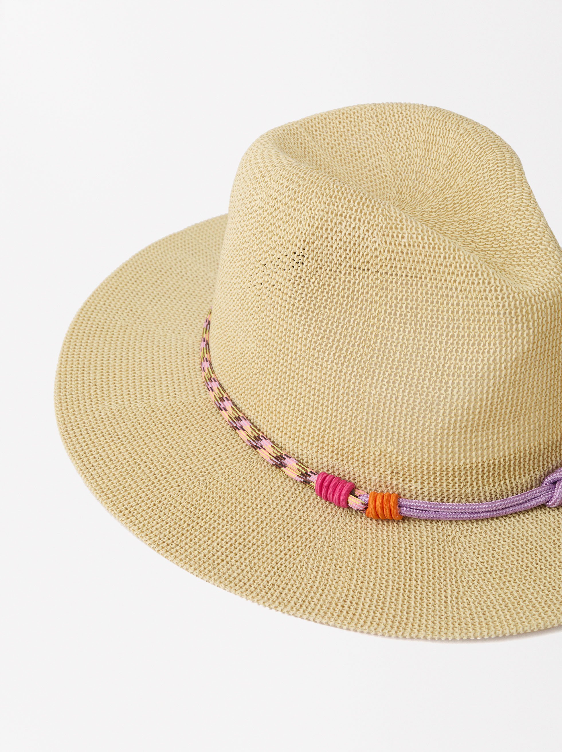 Straw-effect hat with ribbon image number 2.0