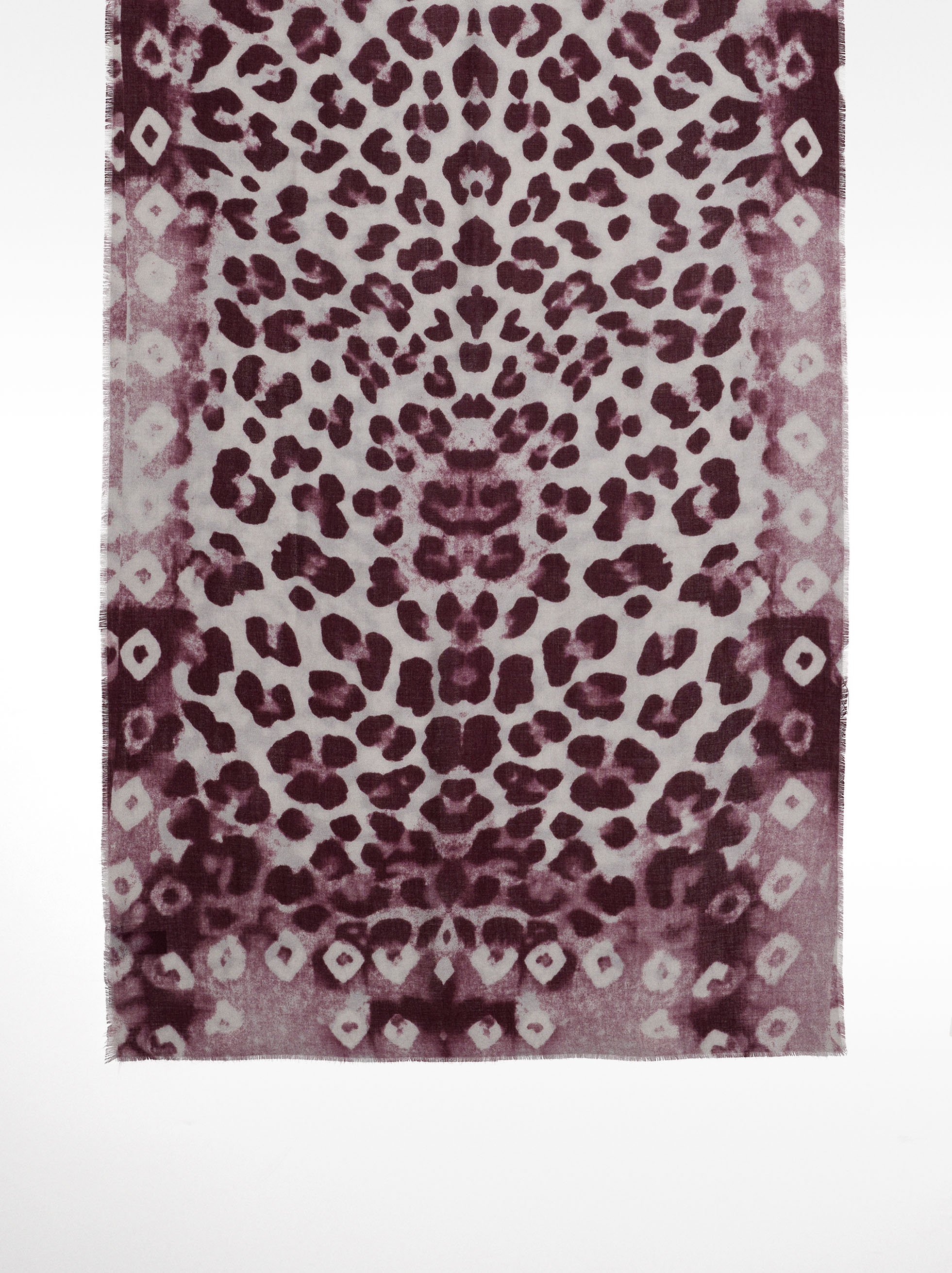 Printed scarf with wool image number 2.0