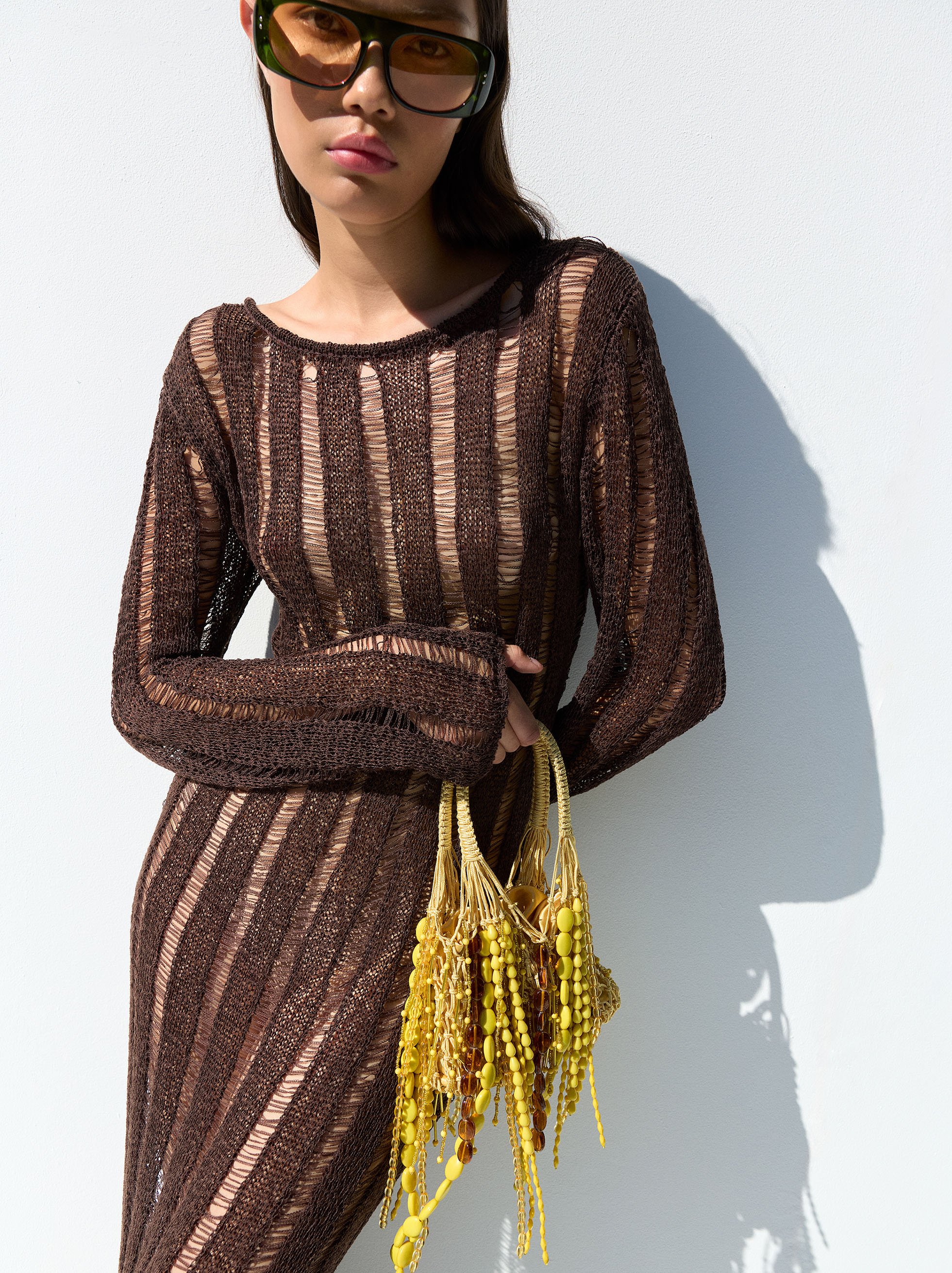 Party bag with fringes of beads