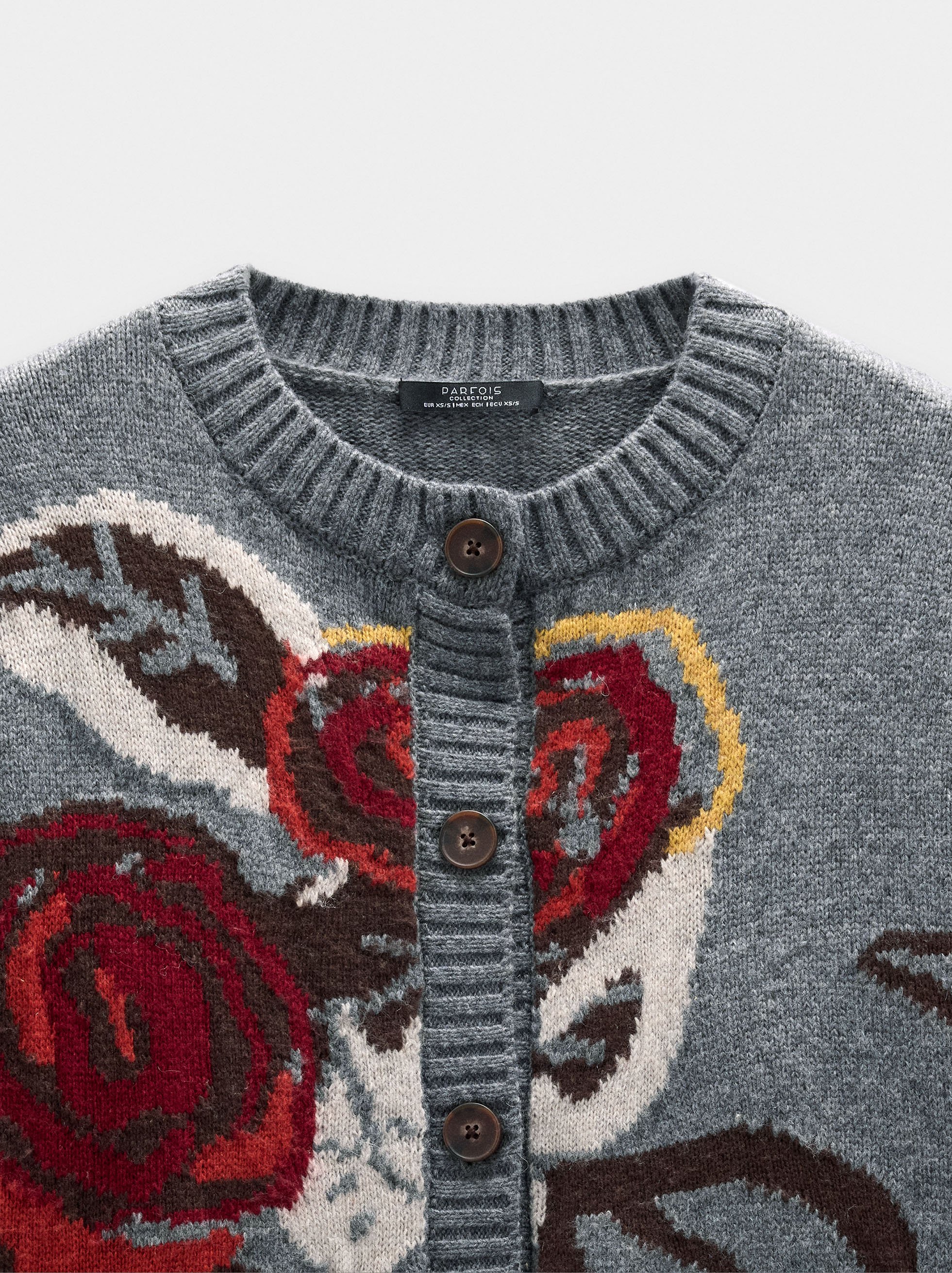 Cardigan en maille jacquard floral image number 5.0
