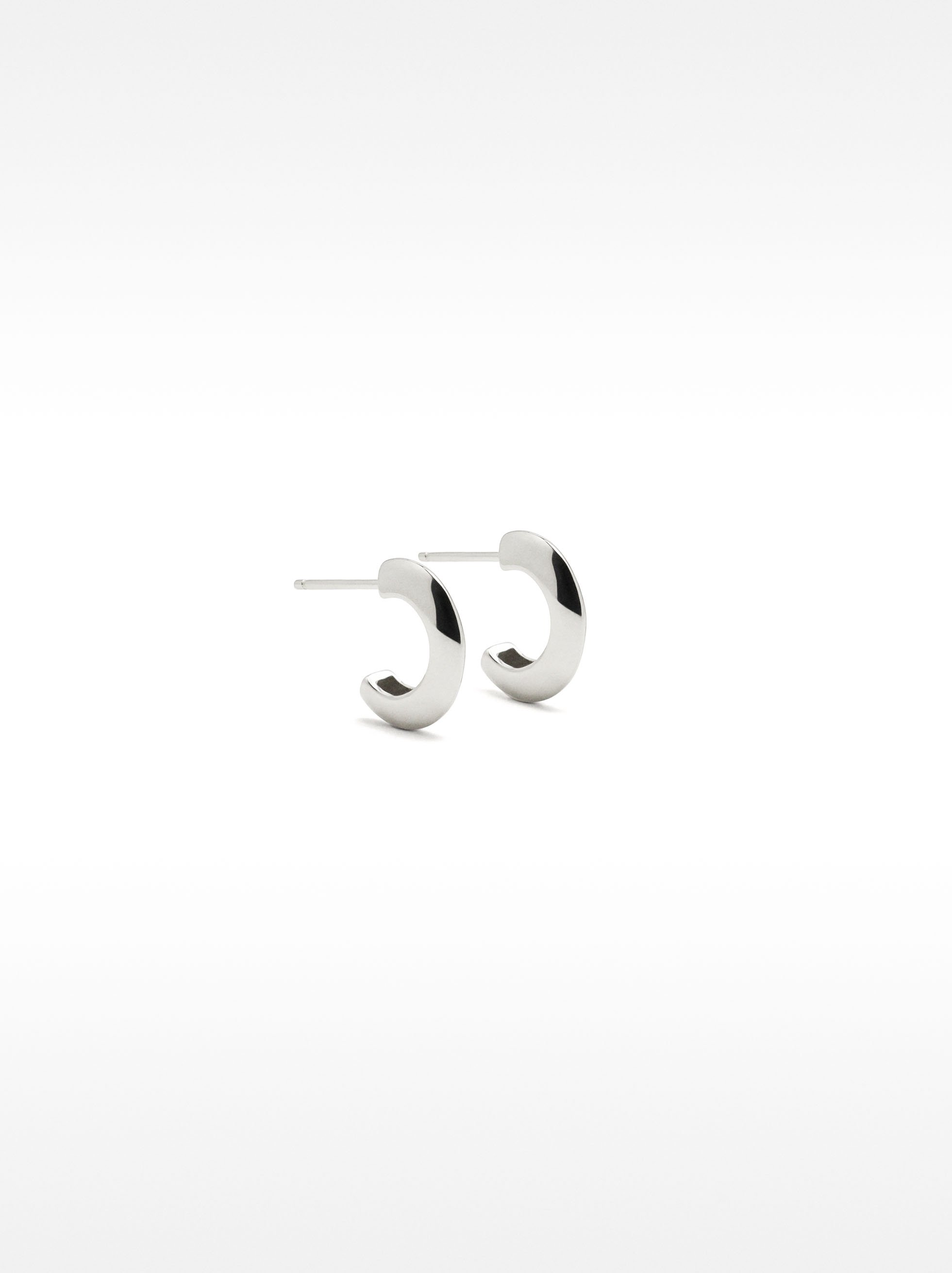 Short hoop earrings - 925 sterling silver image number 0.0