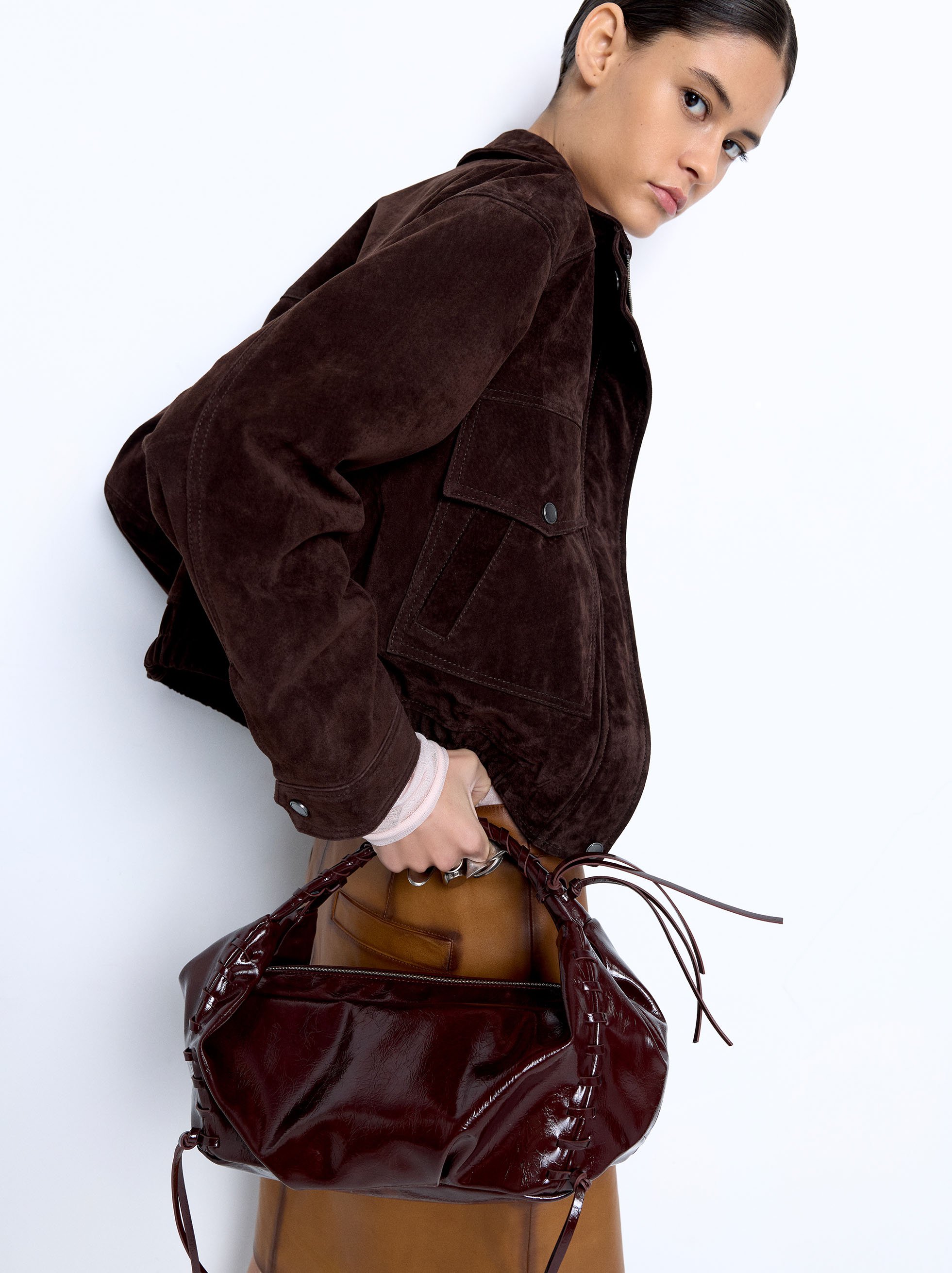 Handbag with patent finish image number 5.0