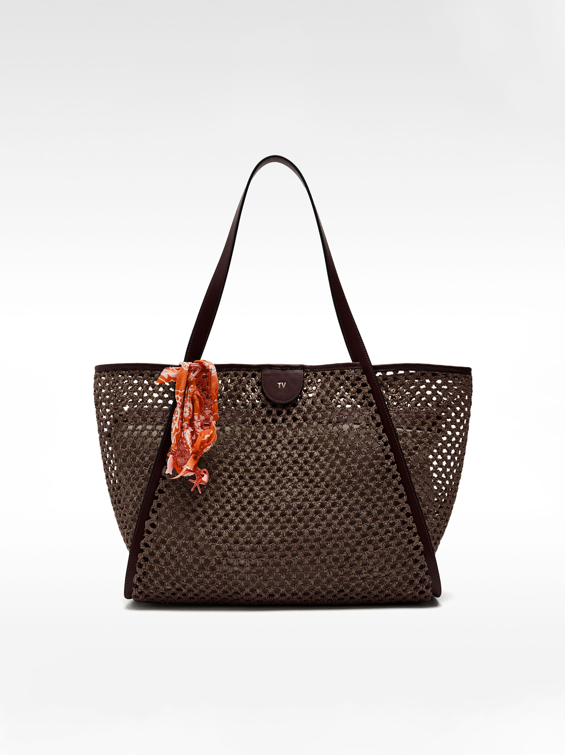 Borsa shopper effetto paglia con borsa removibile image number 7.0