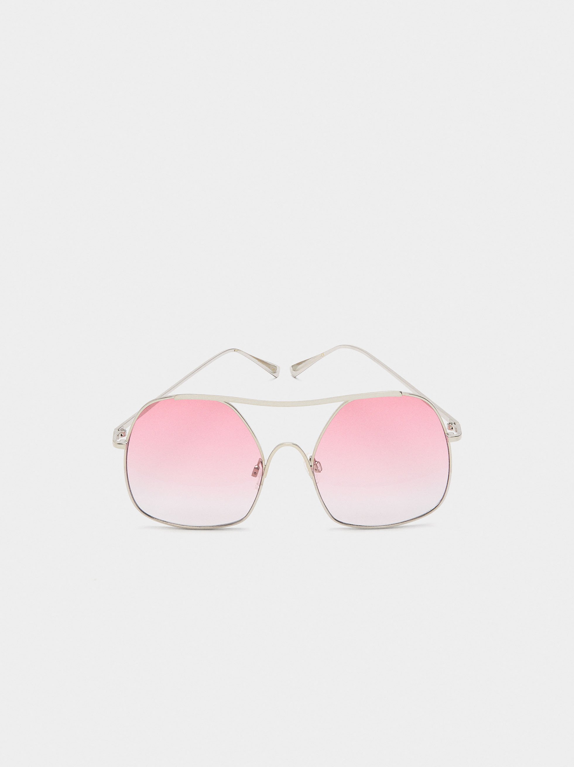 Semi-transparent round sunglasses image number 0.0
