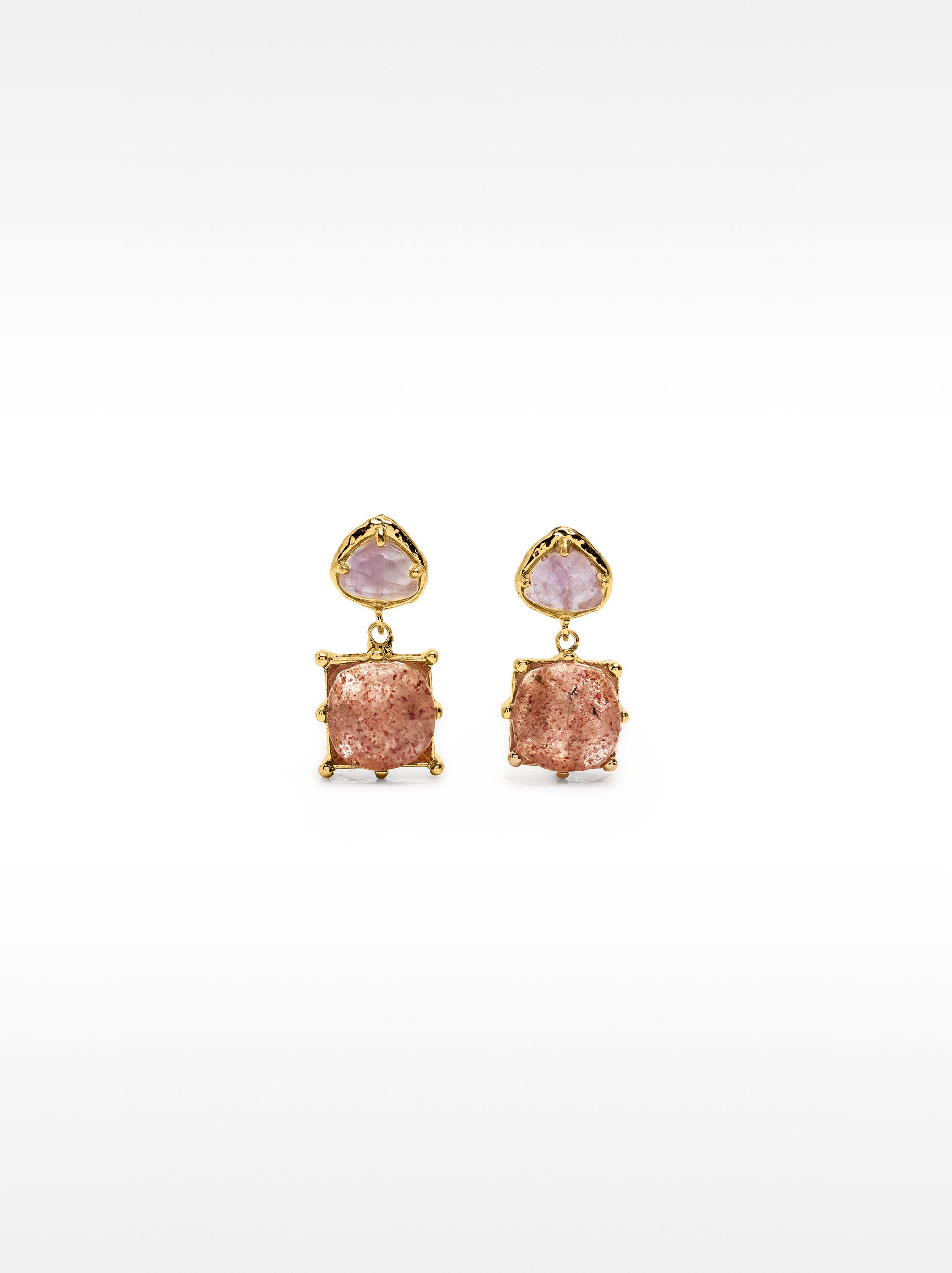 Short earrings with stones image number 0.0