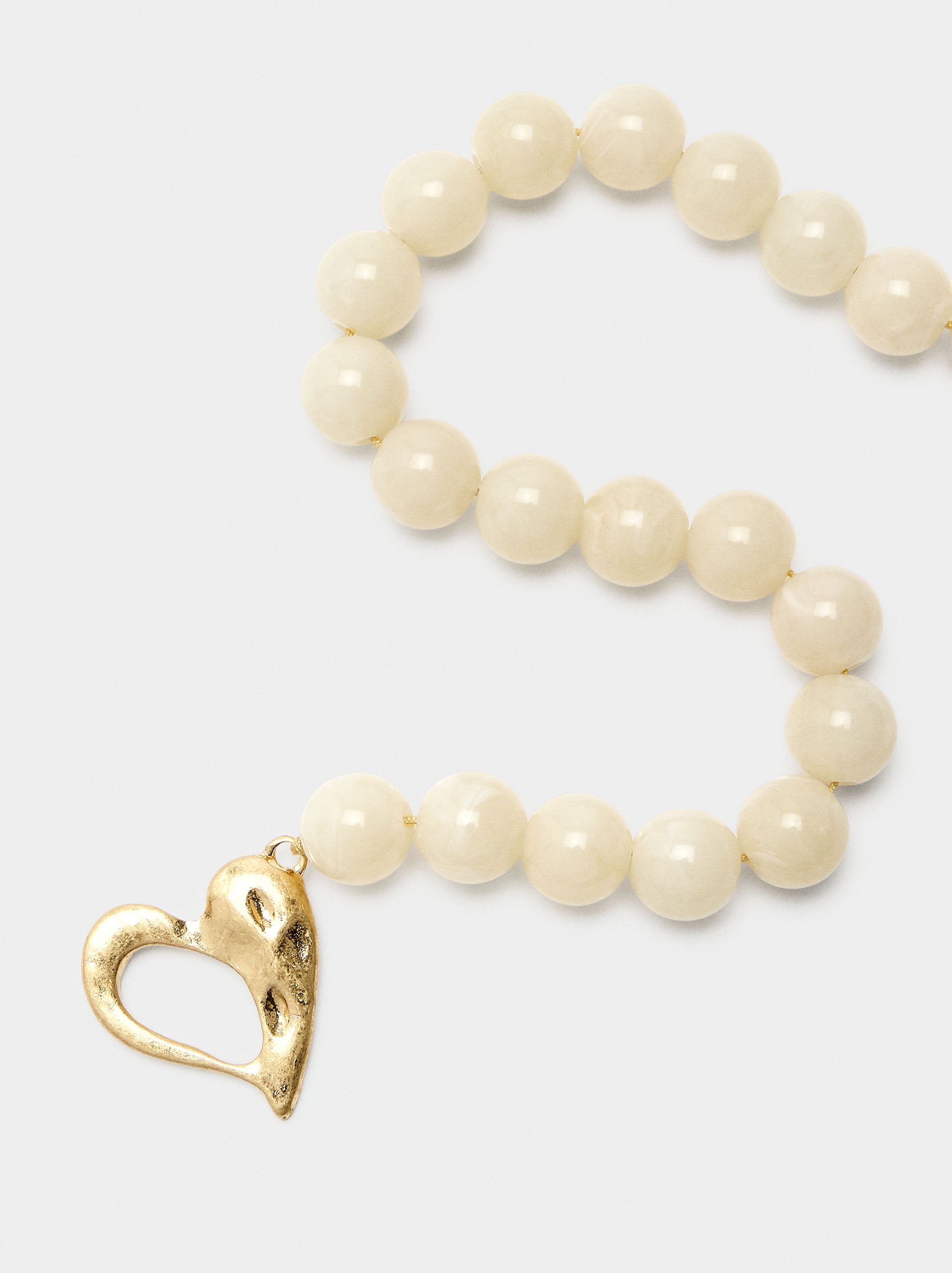 Short necklace with beads stone effect image number 1.0