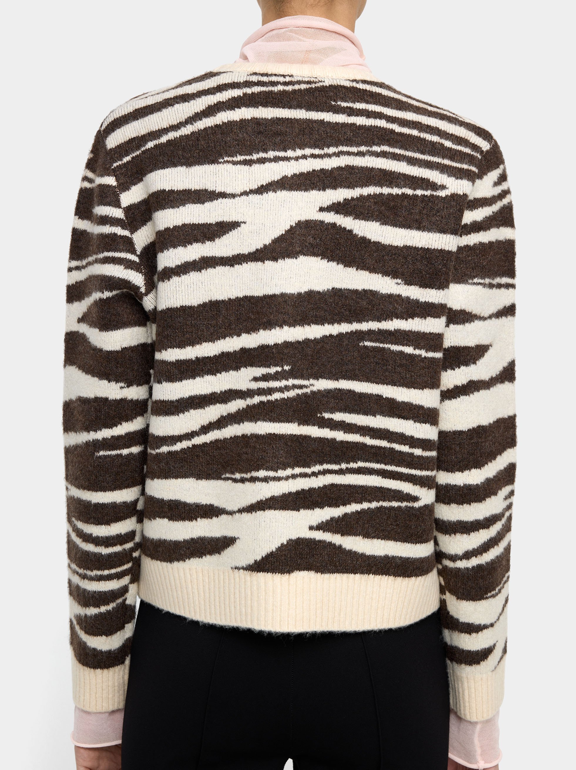 Jacquard knit cardigan image number 3.0