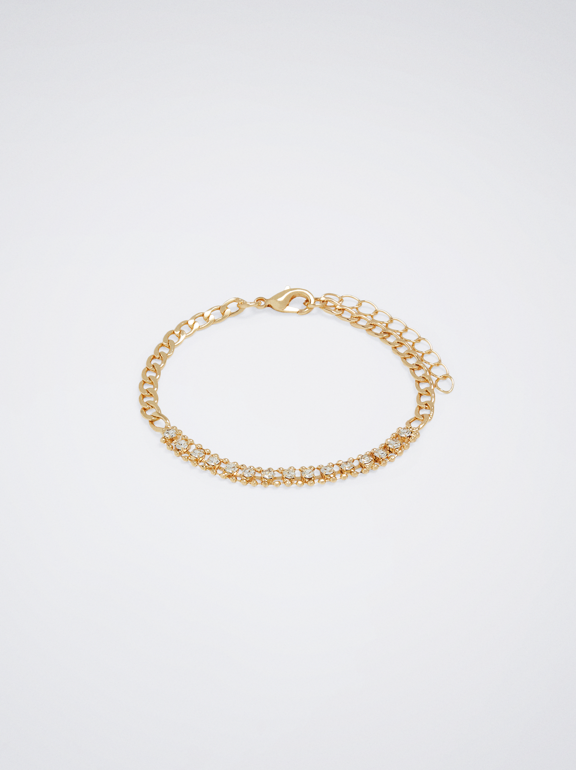 Golden Bracelet With Zirconia image number 1.0