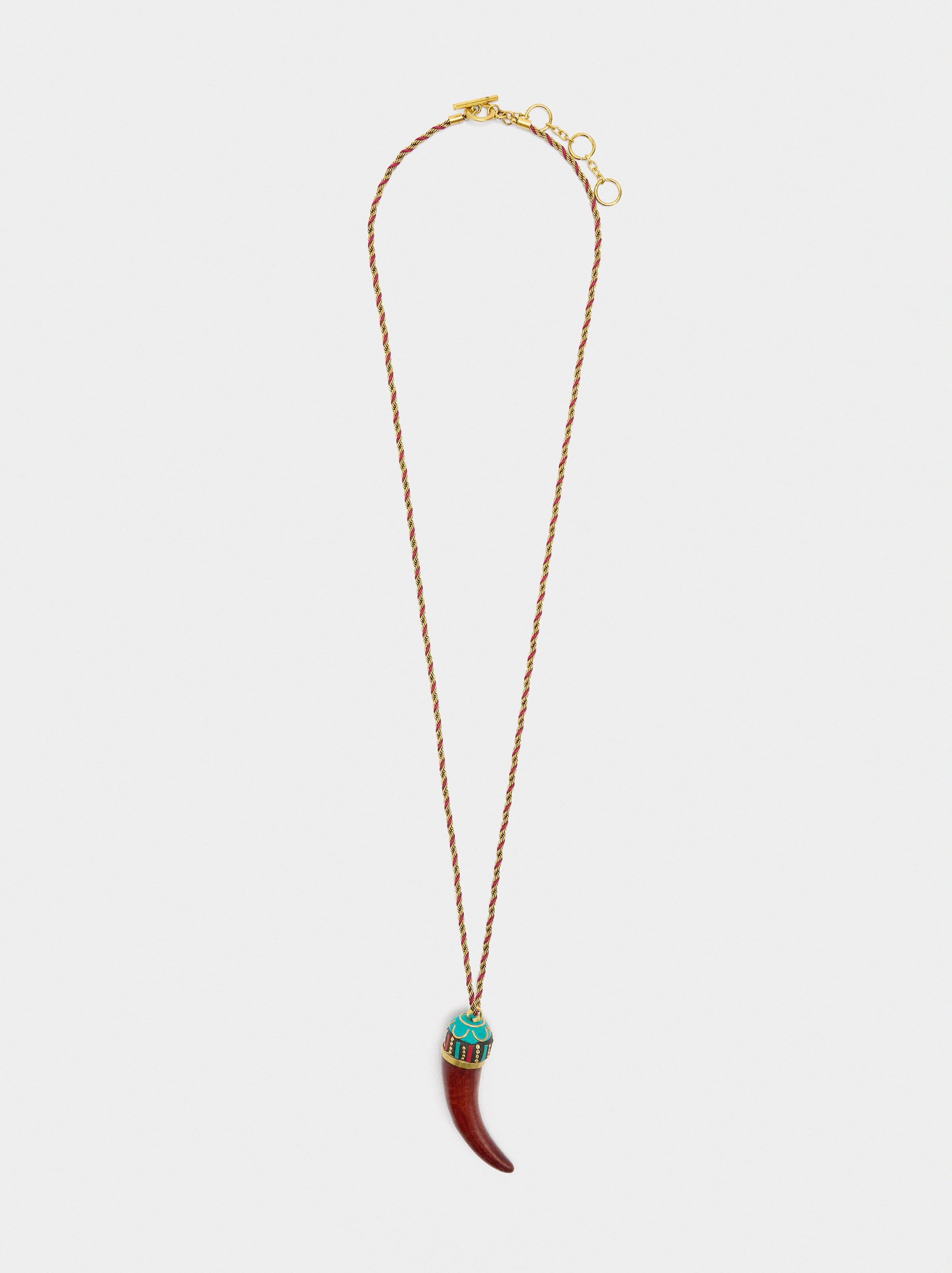 Long necklace with ethnic pendant image number 1.0