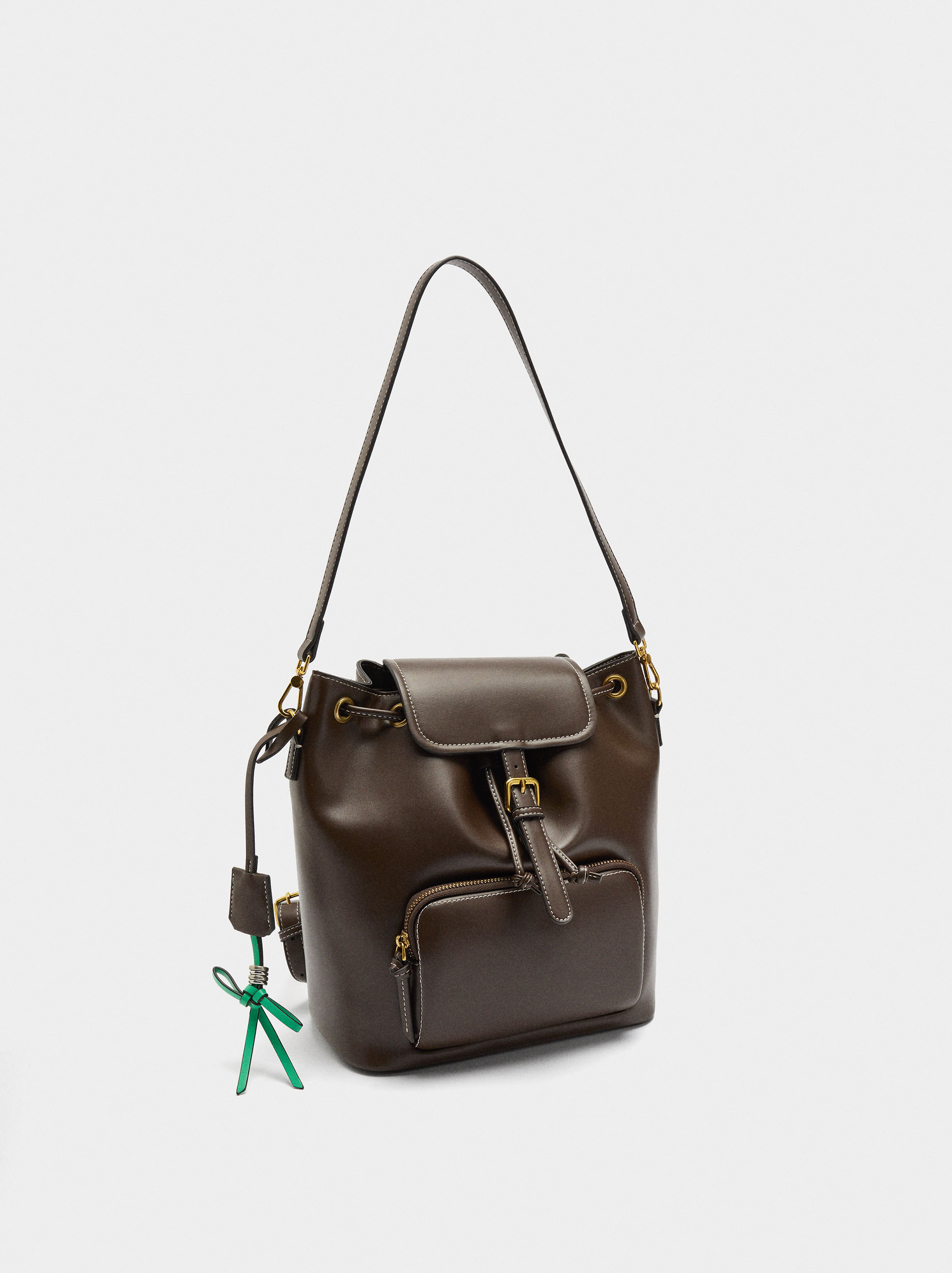 Backpack with crossbody bag strap image number 4.0