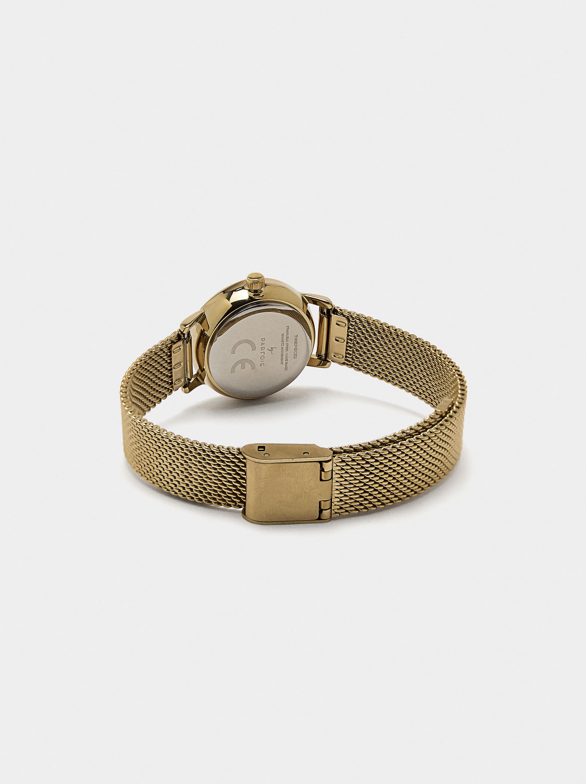 Uhr mit Armband aus Stahlgeflecht image number 2.0