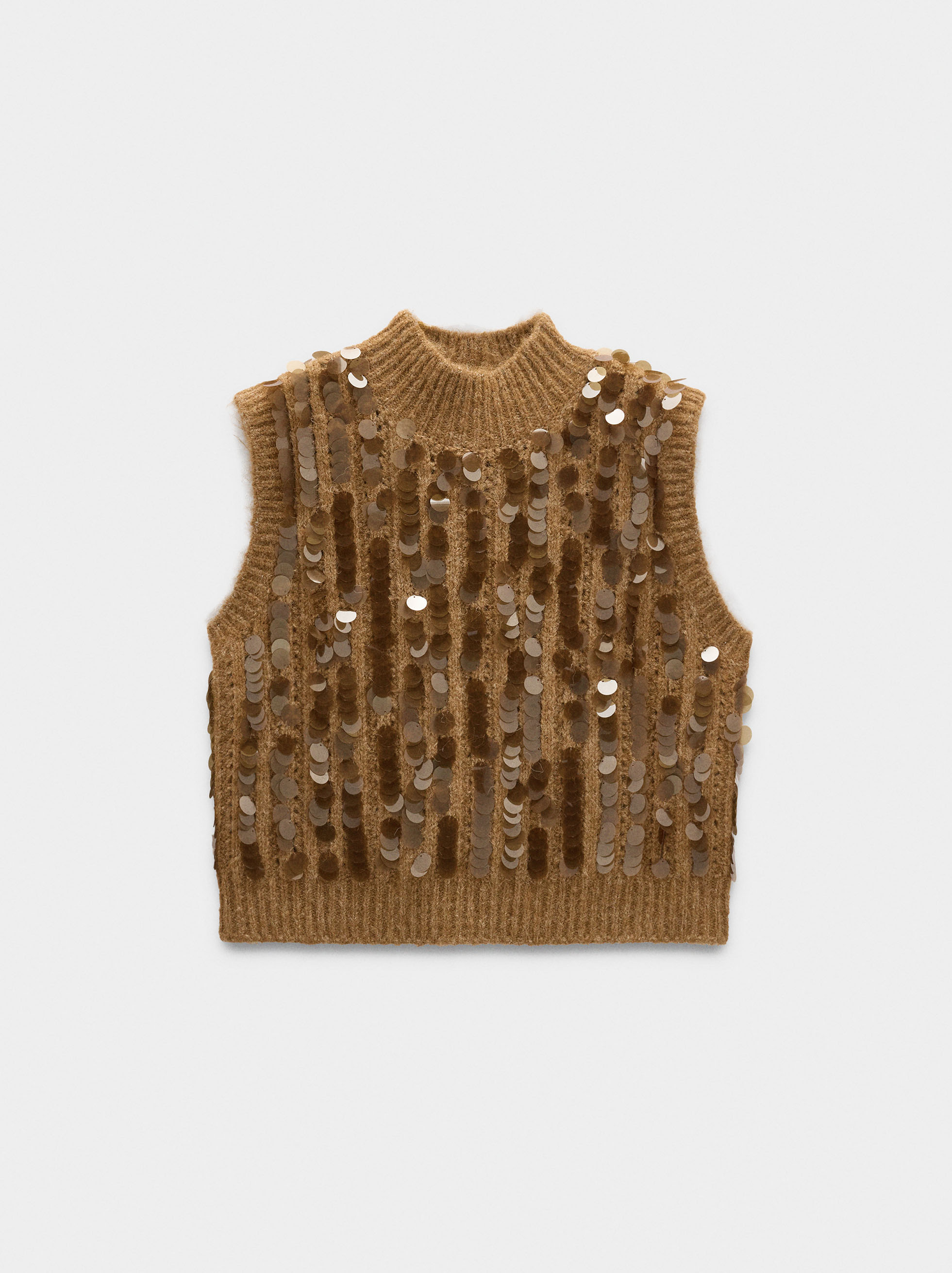 Knit vest with sequins image number 4.0