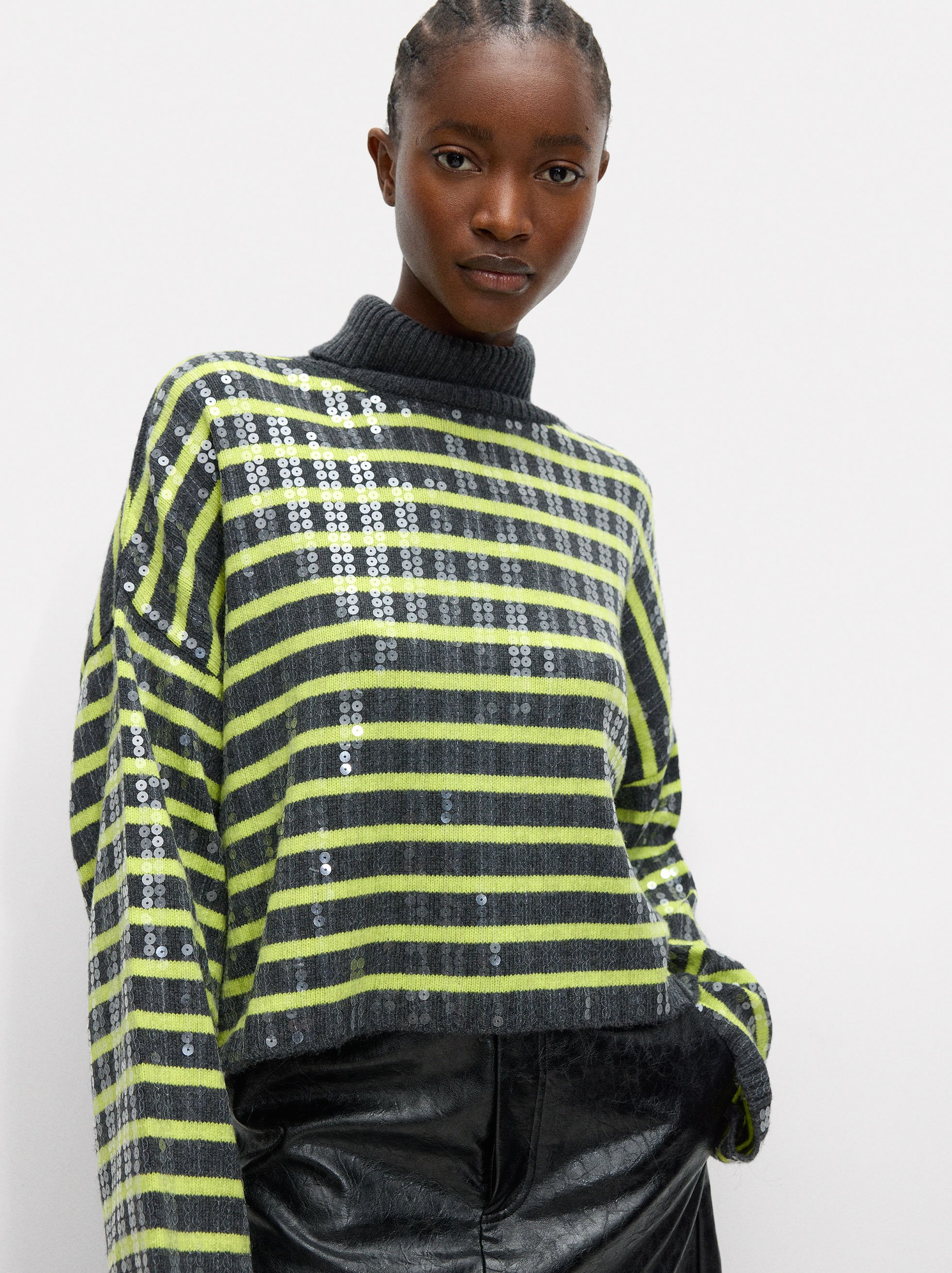 Knit sweater with sequins image number 1.0