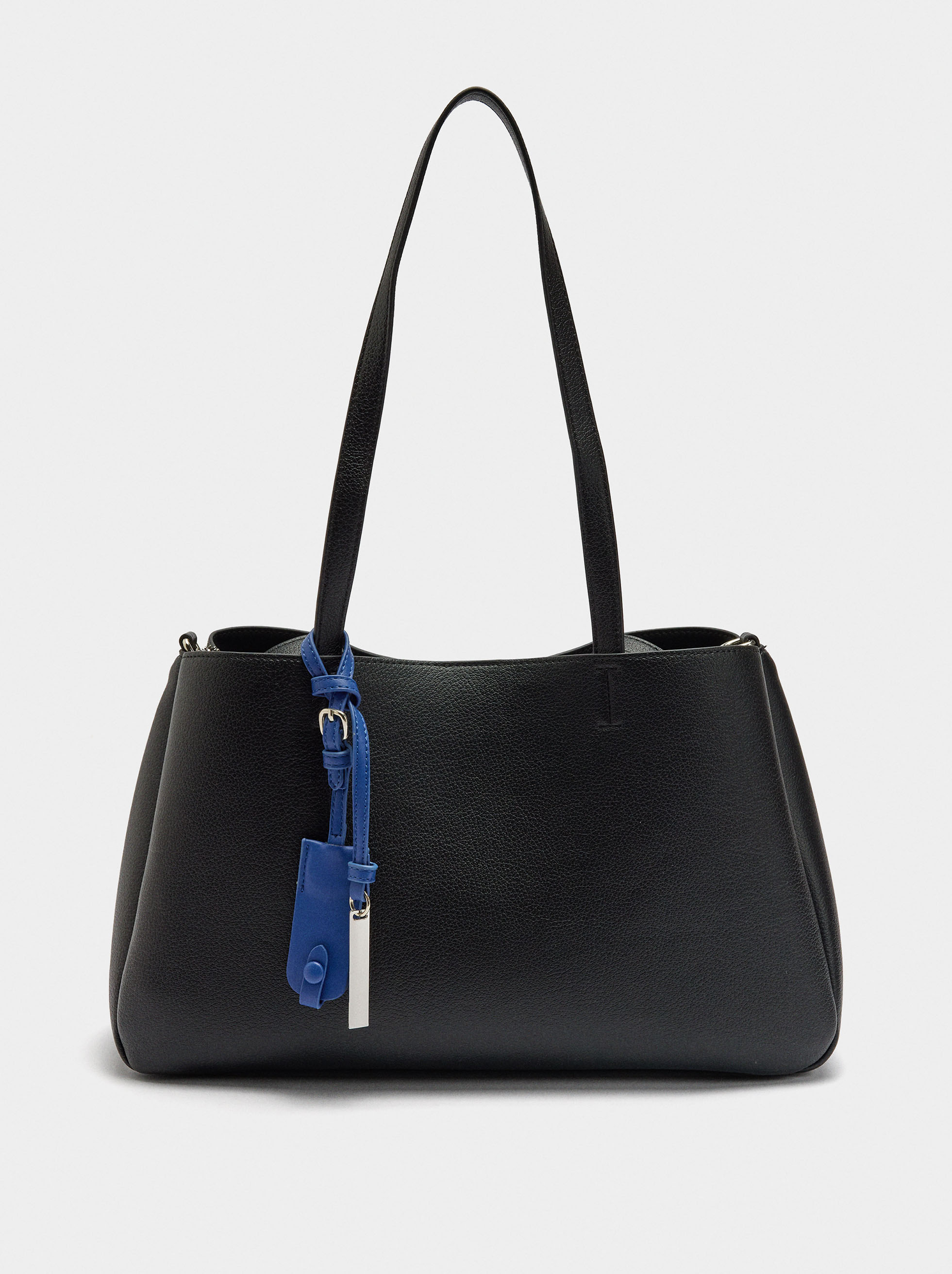 Sac shopper lisse avec pendentif