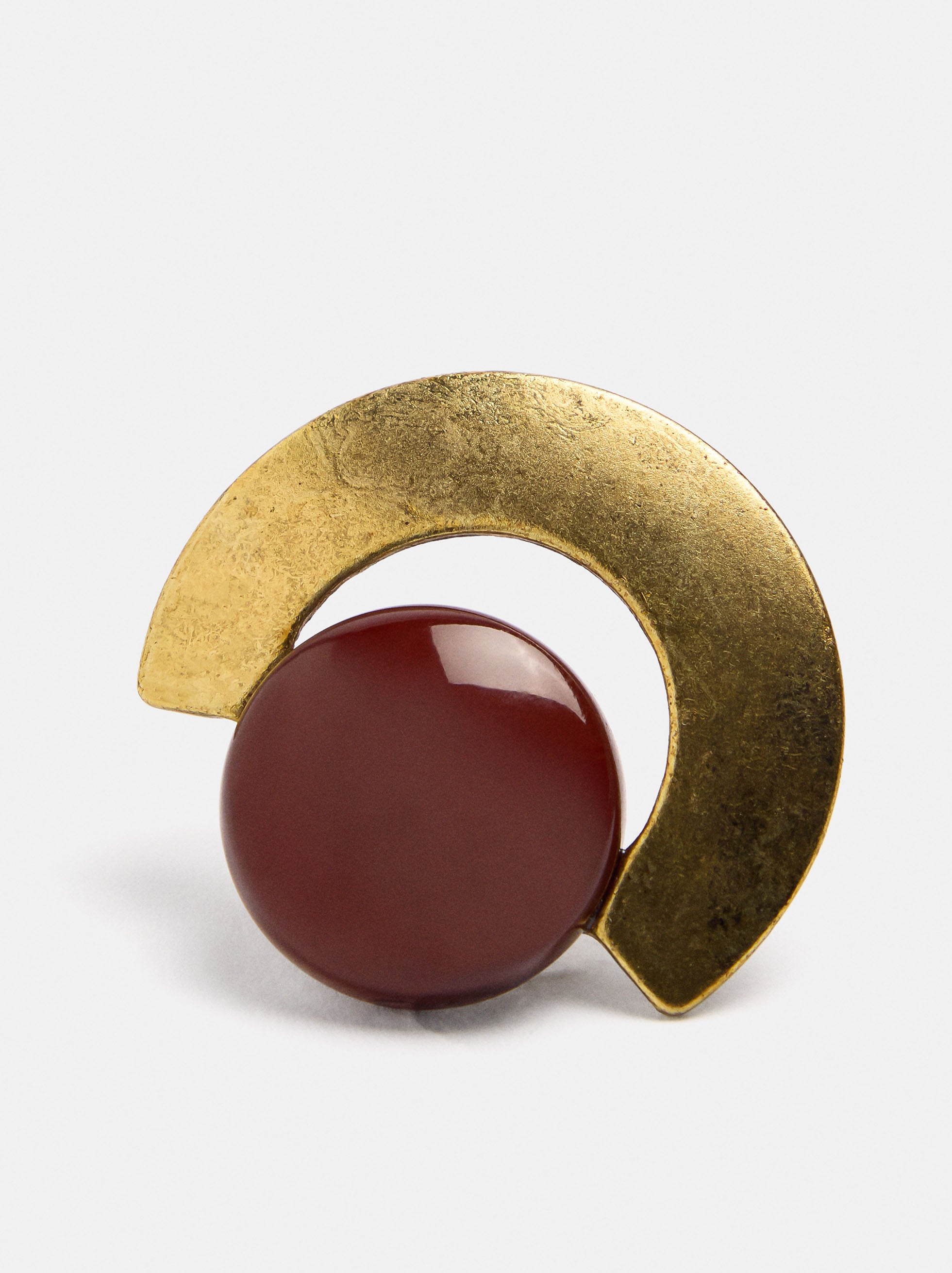 Rounded stone earrings image number 1.0