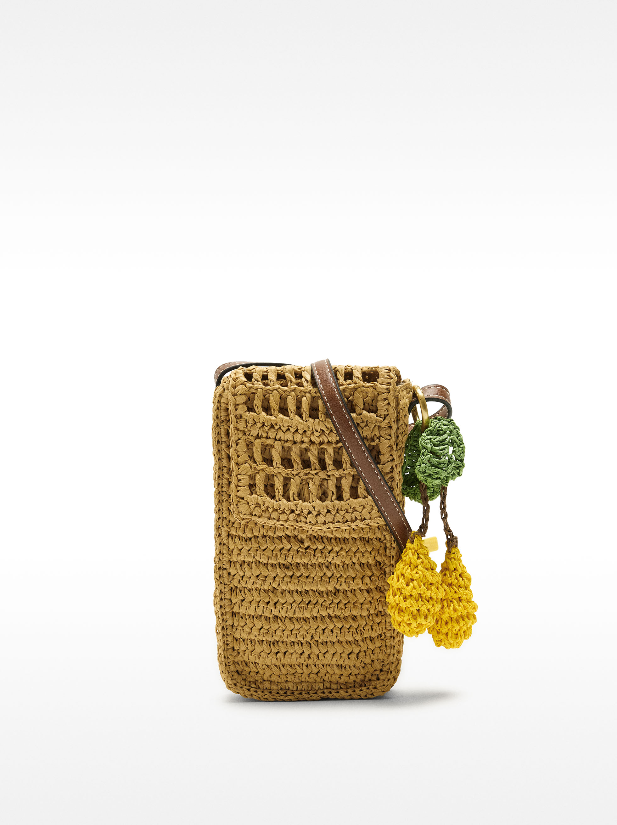 Straw effect phone bag image number 0.0
