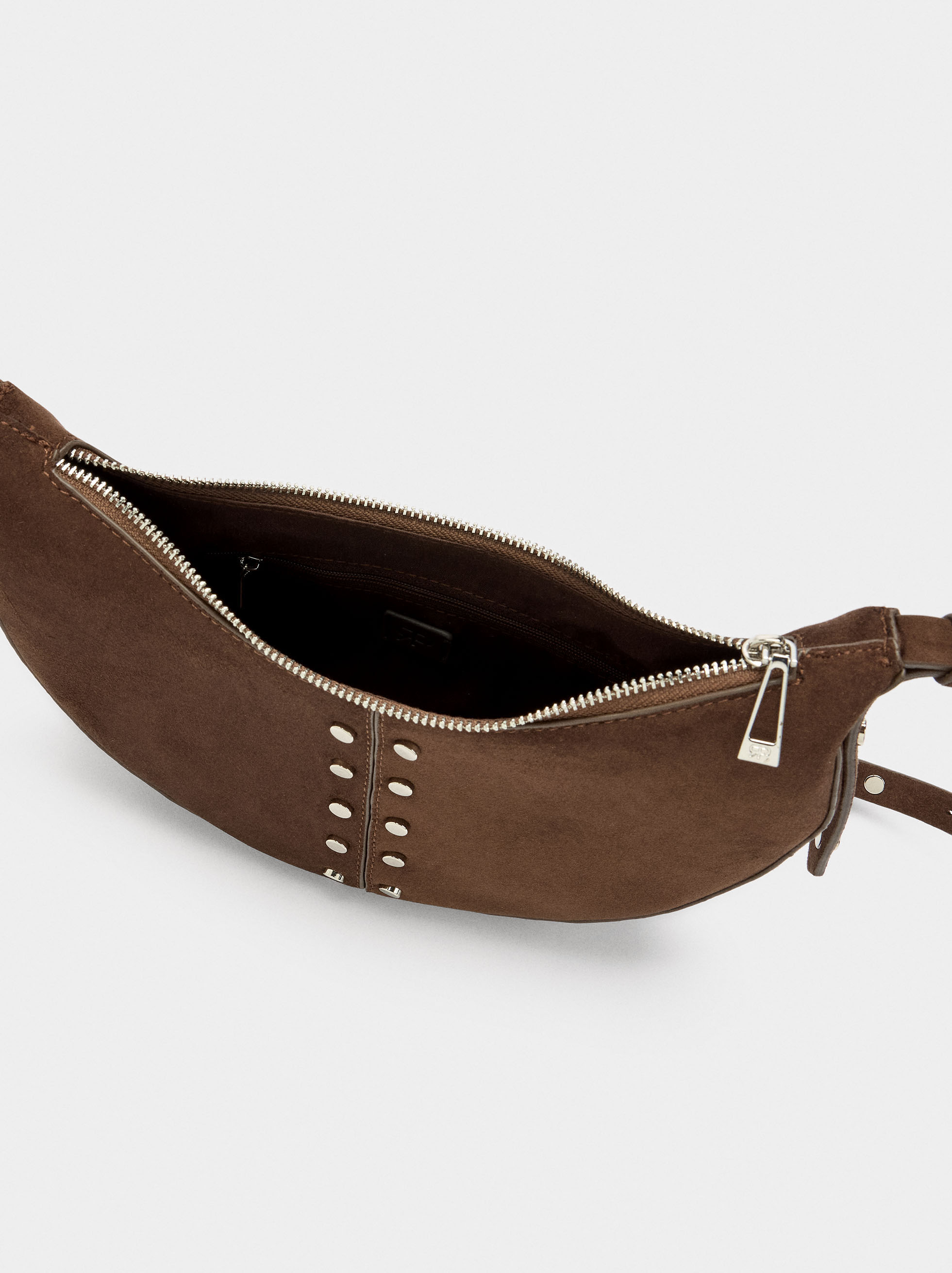 Half-moon shoulder bag with studs image number 4.0