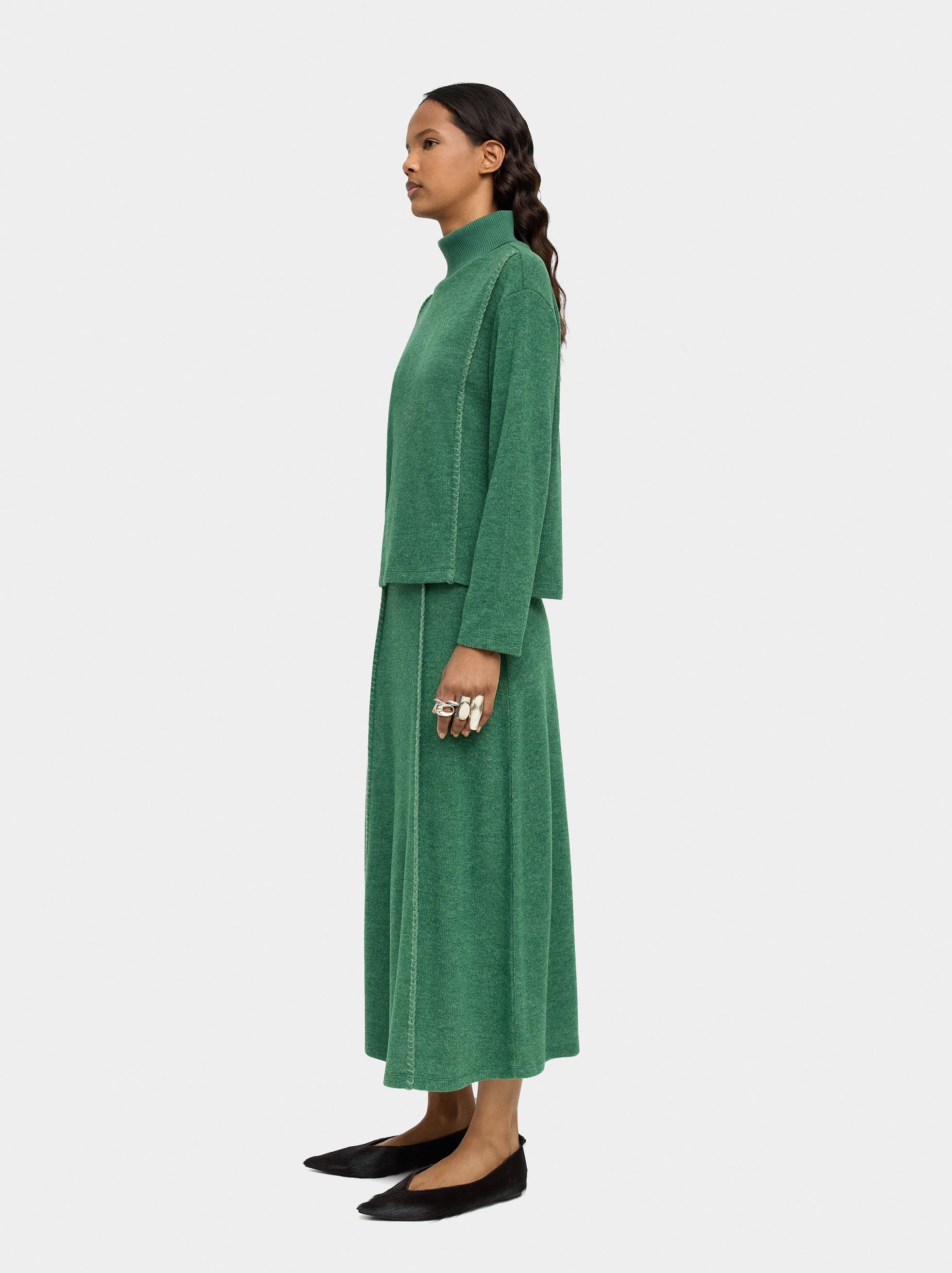 Ribbed long skirt image number 2.0