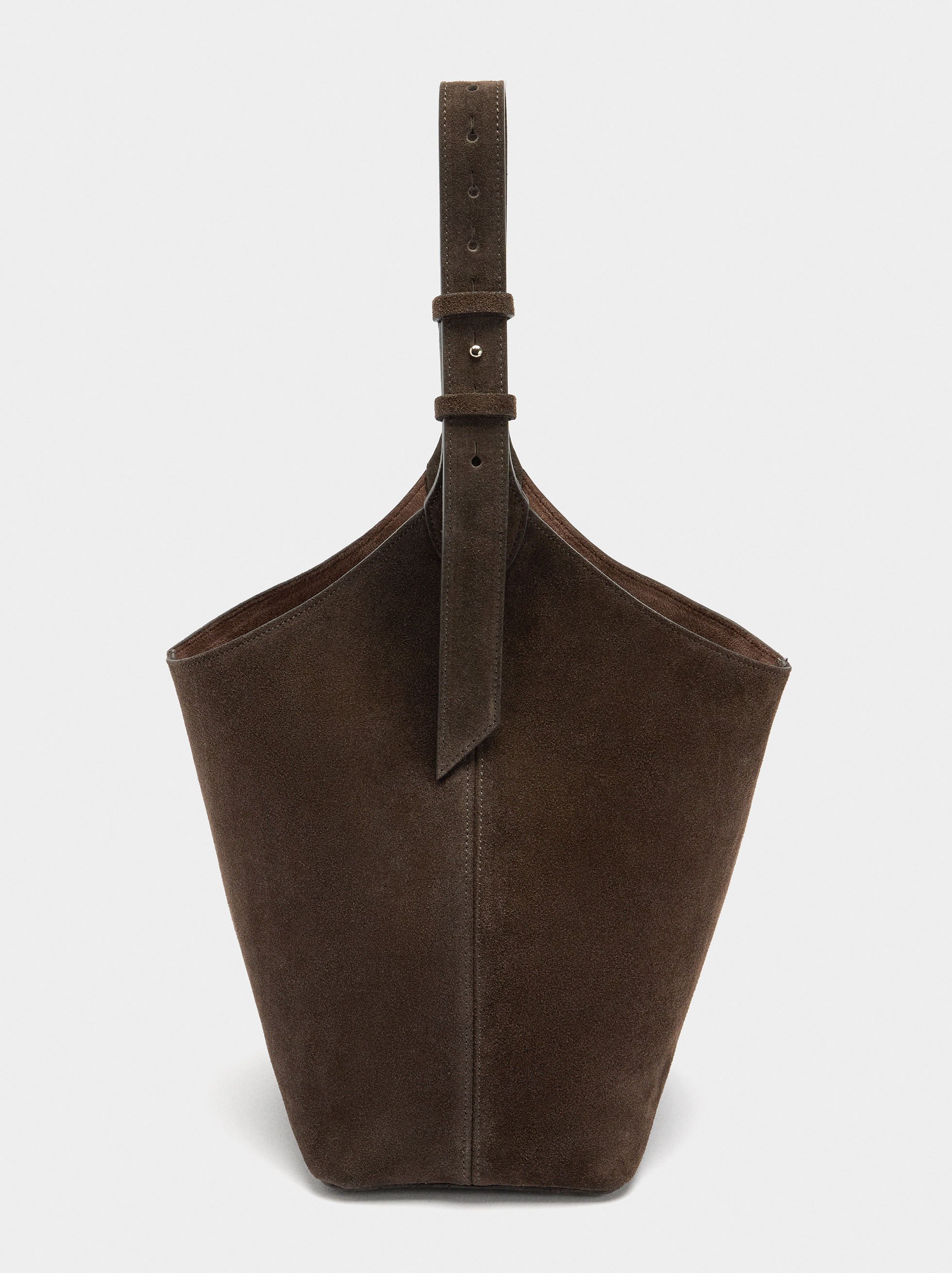 Suede bucket bag with inner pouch image number 2.0