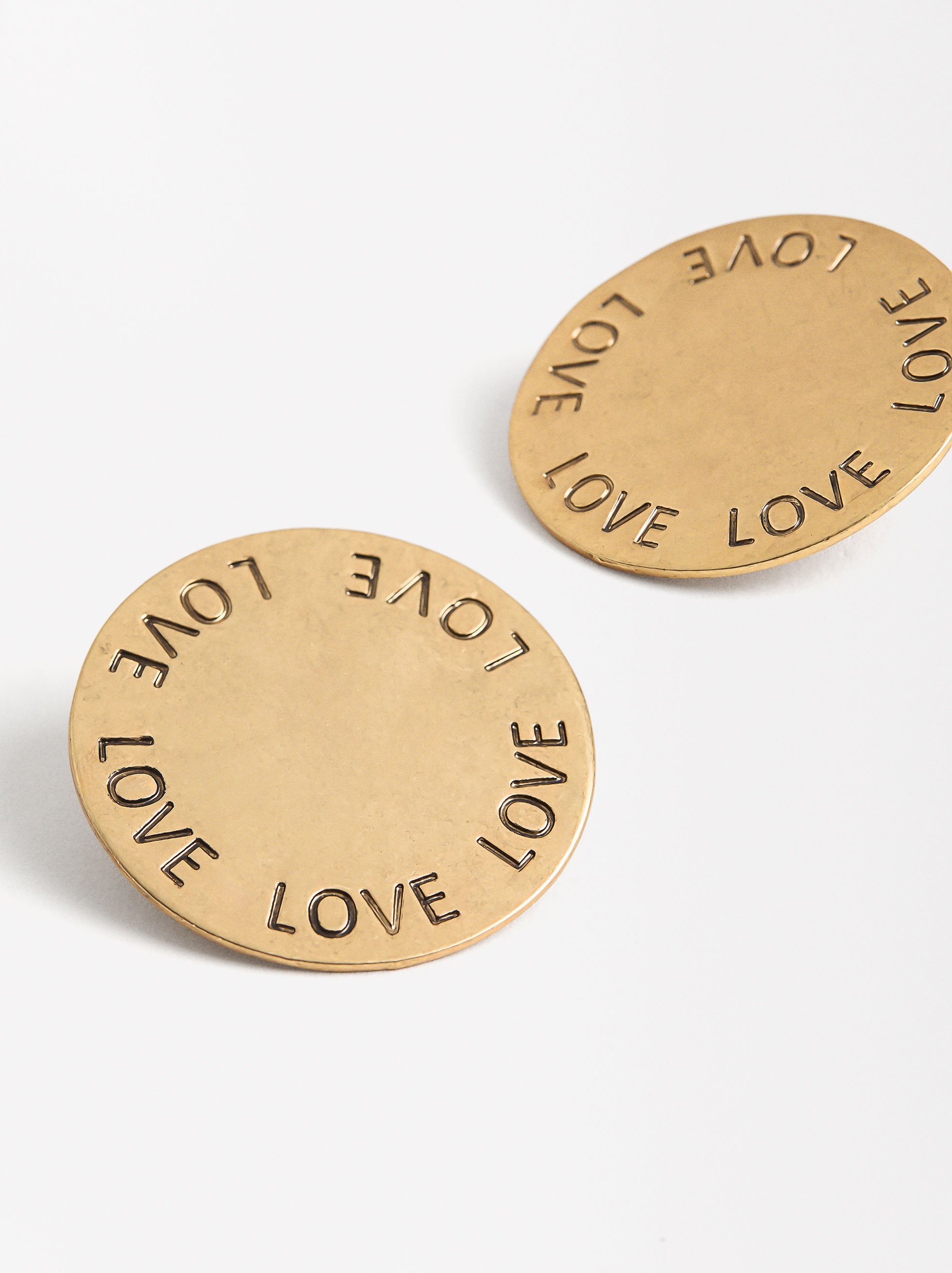 Maxi round LOVE earrings image number 2.0
